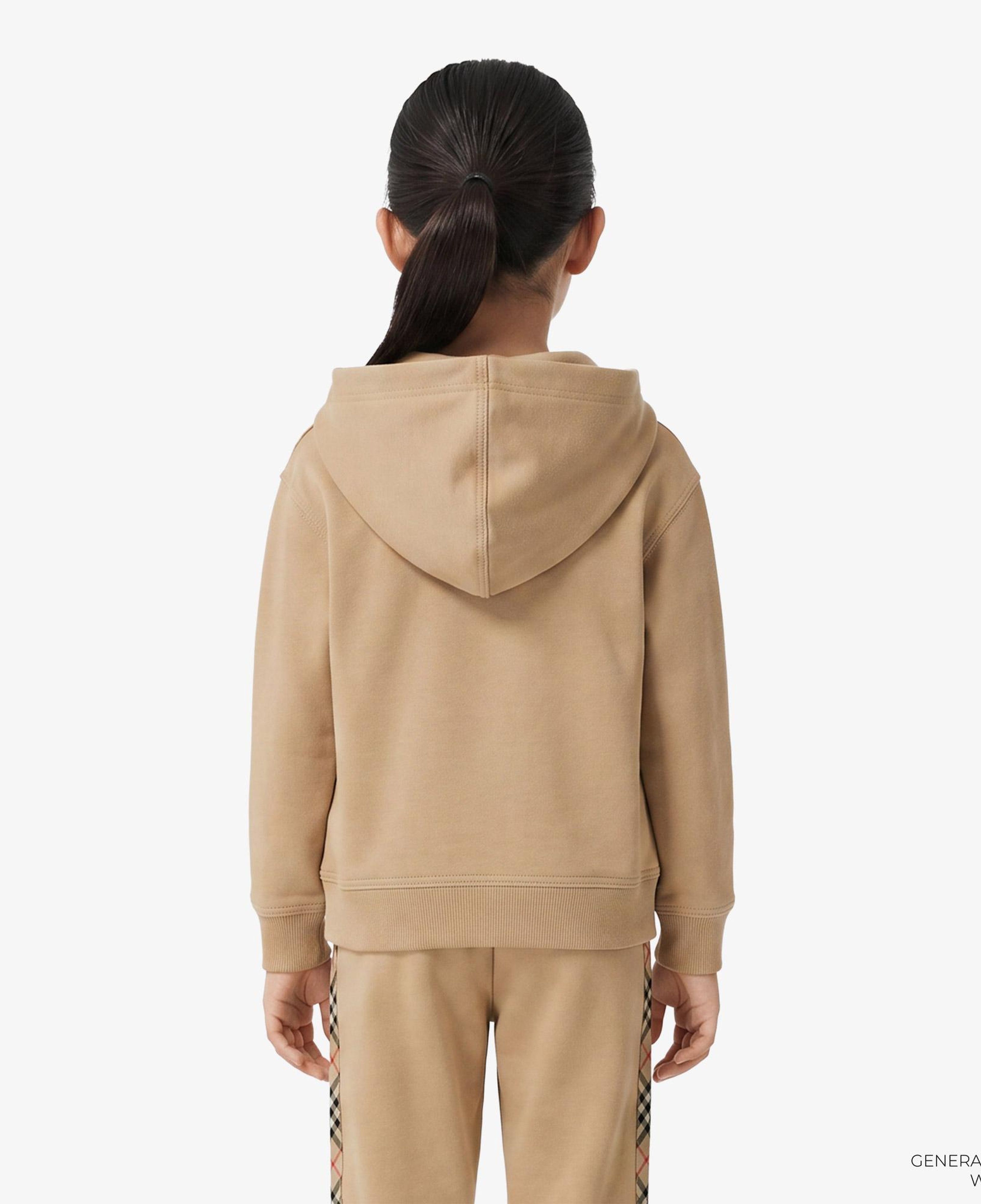 Burberry Clyde Check Trim Cotton Çocuk Bej Sweatshirt