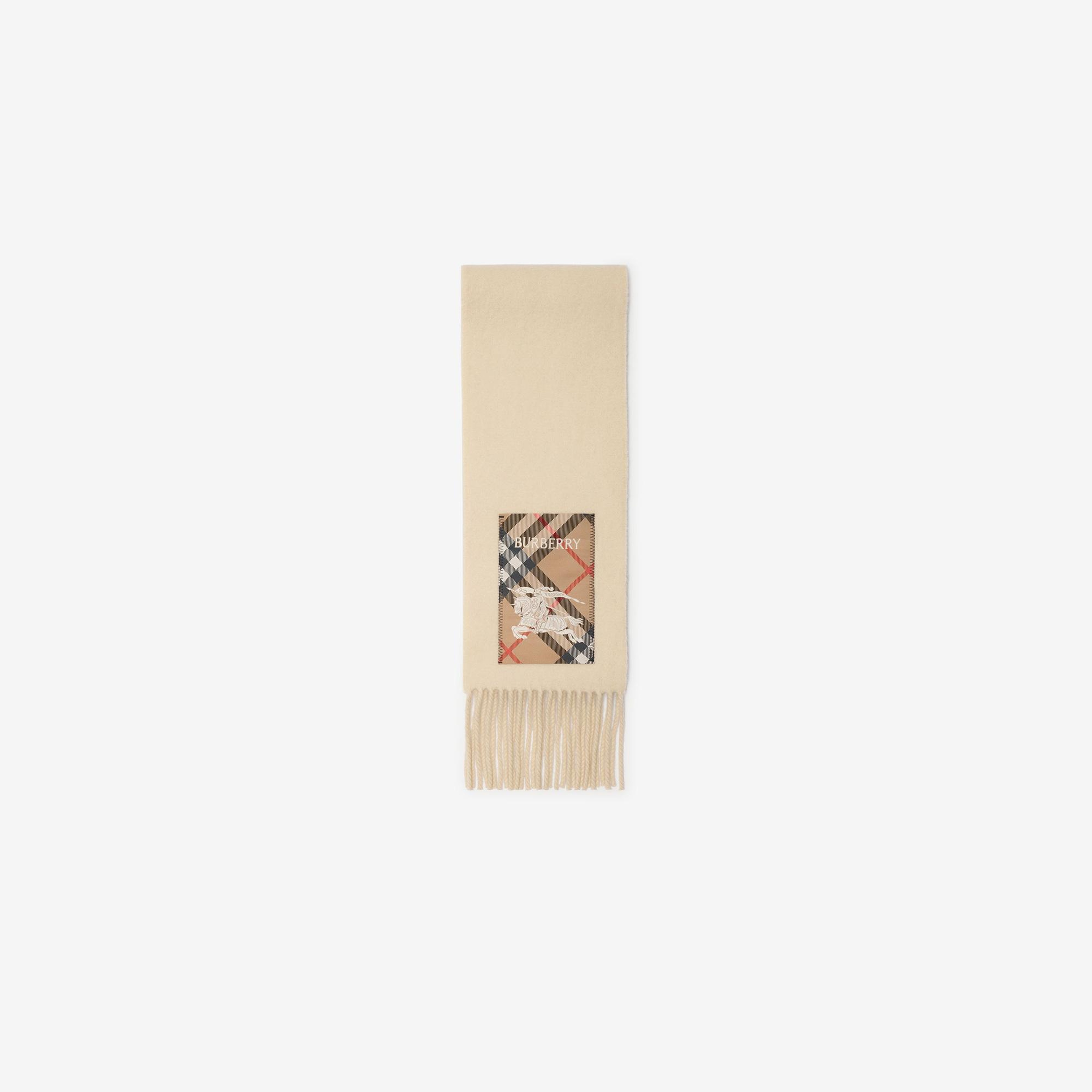 Burberry Solid Scf Label Cashmere Kadın Krem Atkı