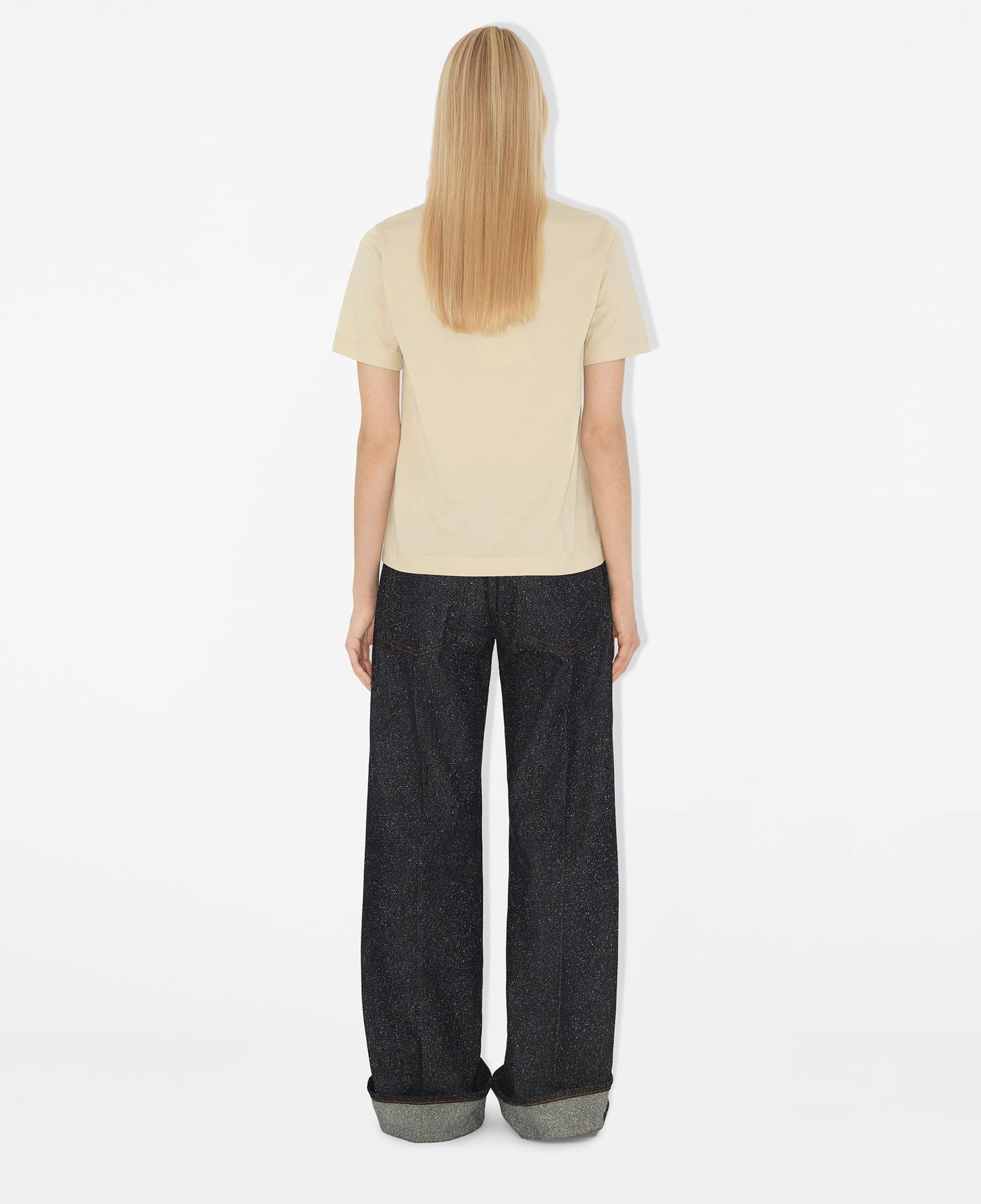 Burberry For Label Cotton Kadın Krem T-Shirt