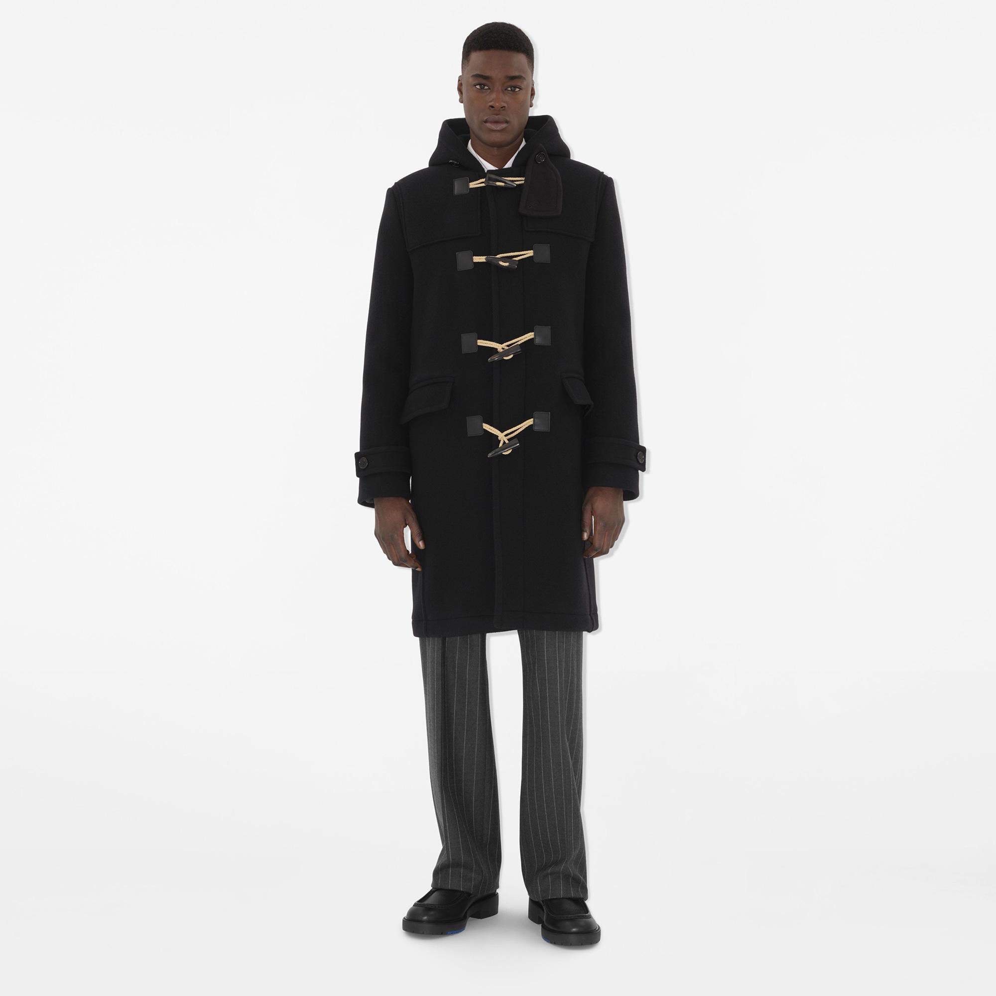 Burberry Giu Wool Duffle Erkek Siyah Palto