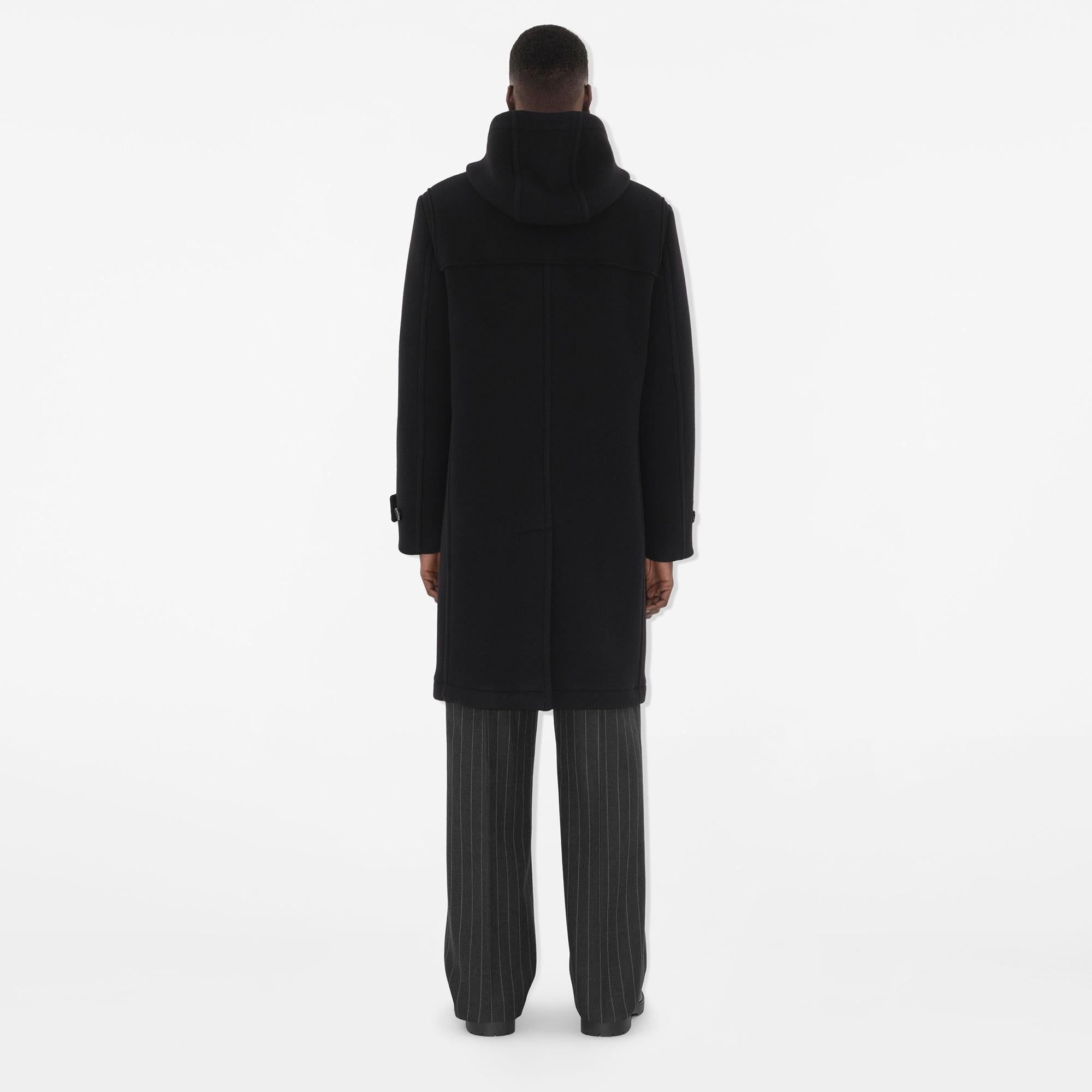 Burberry Giu Wool Duffle Erkek Siyah Palto