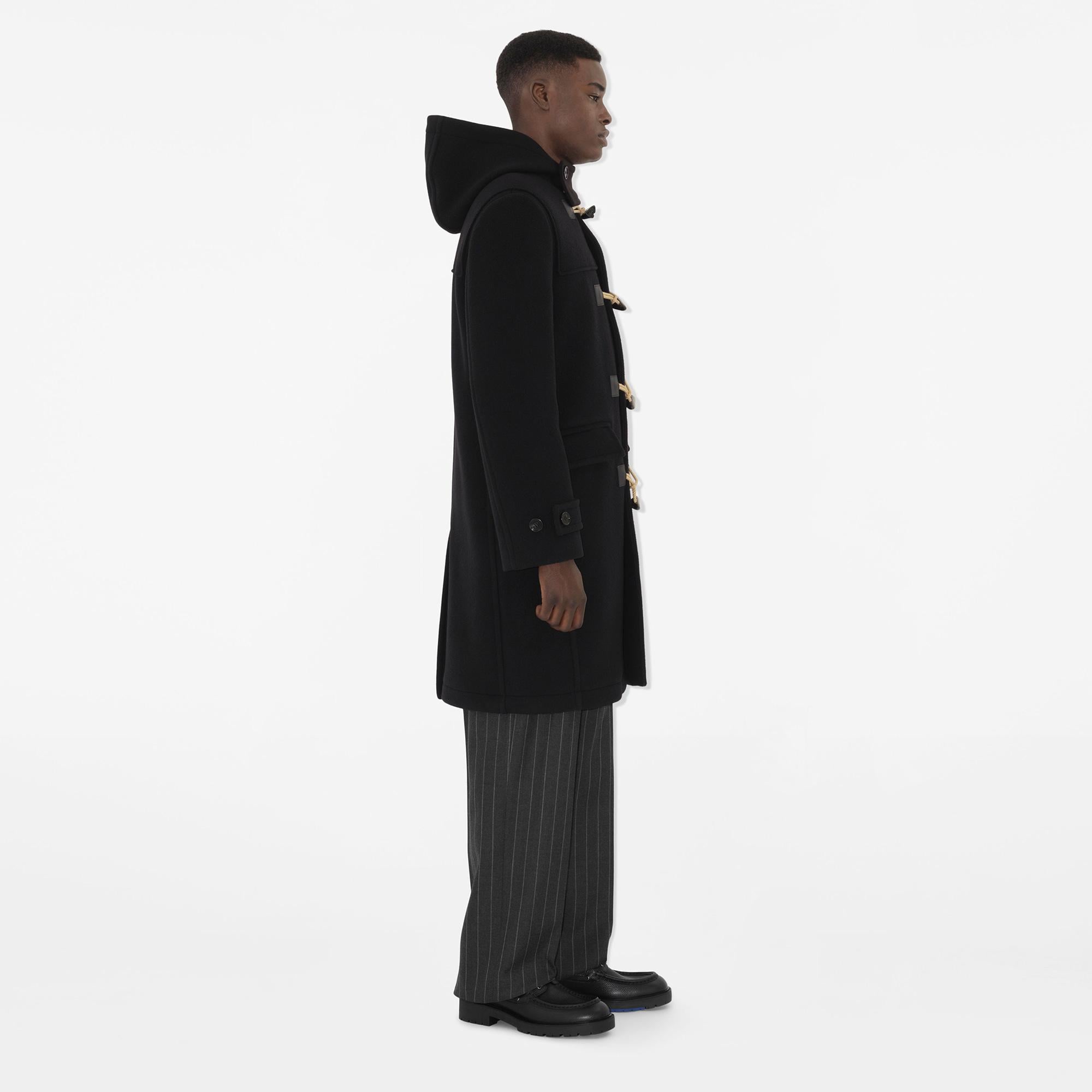 Burberry Giu Wool Duffle Erkek Siyah Palto