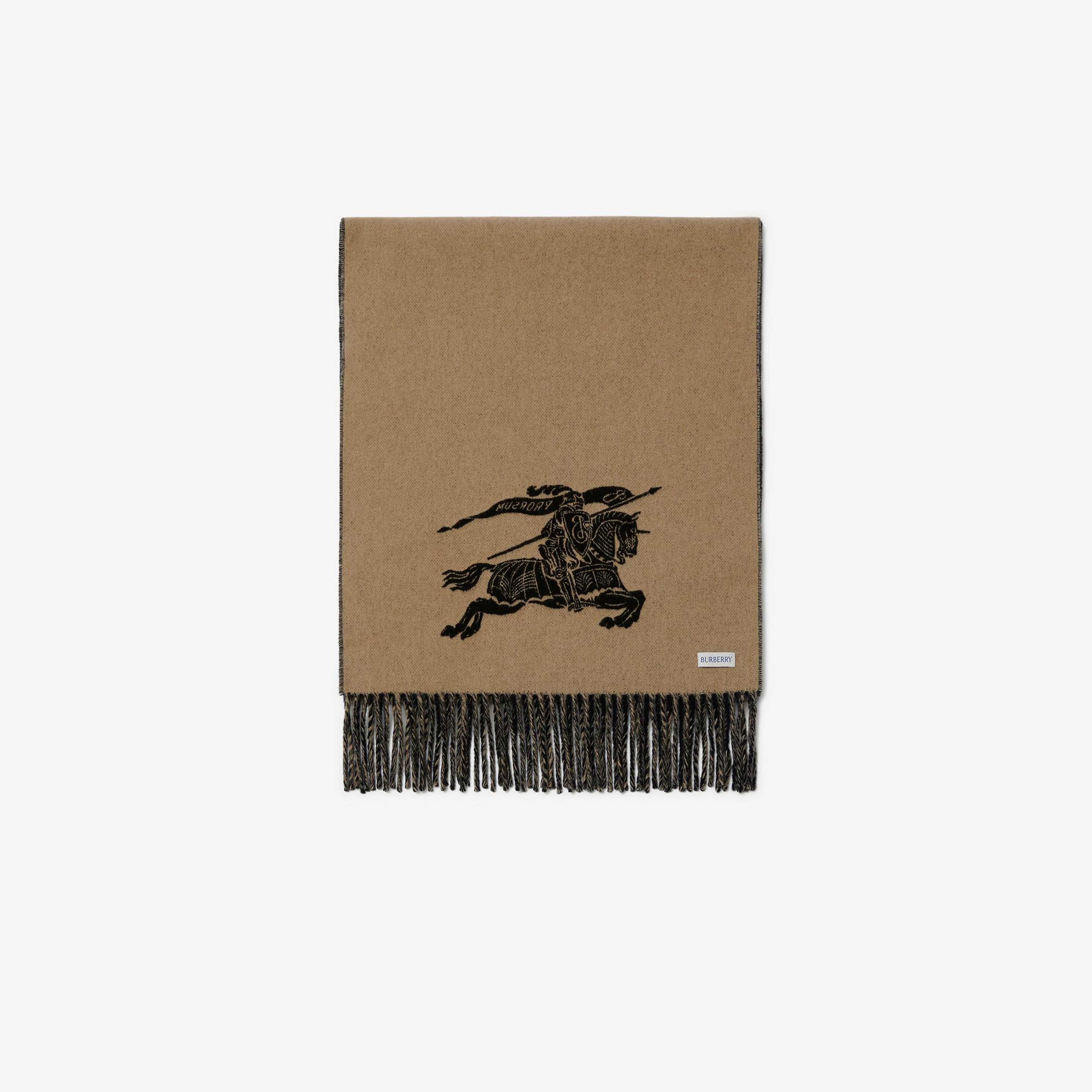 Burberry Knight Reversible Cashmere Kadın Siyah Atkı