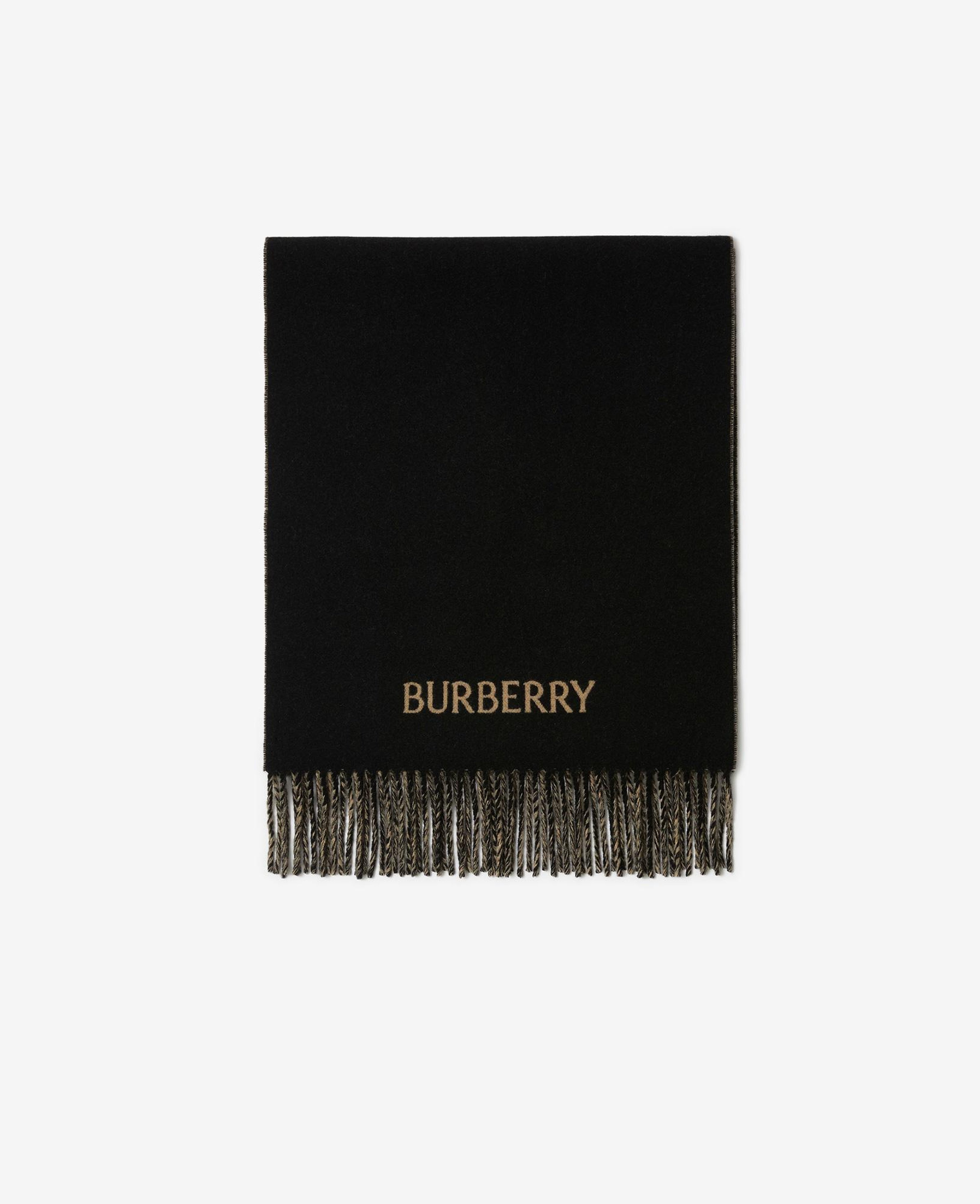 Burberry Knight Reversible Cashmere Kadın Siyah Atkı