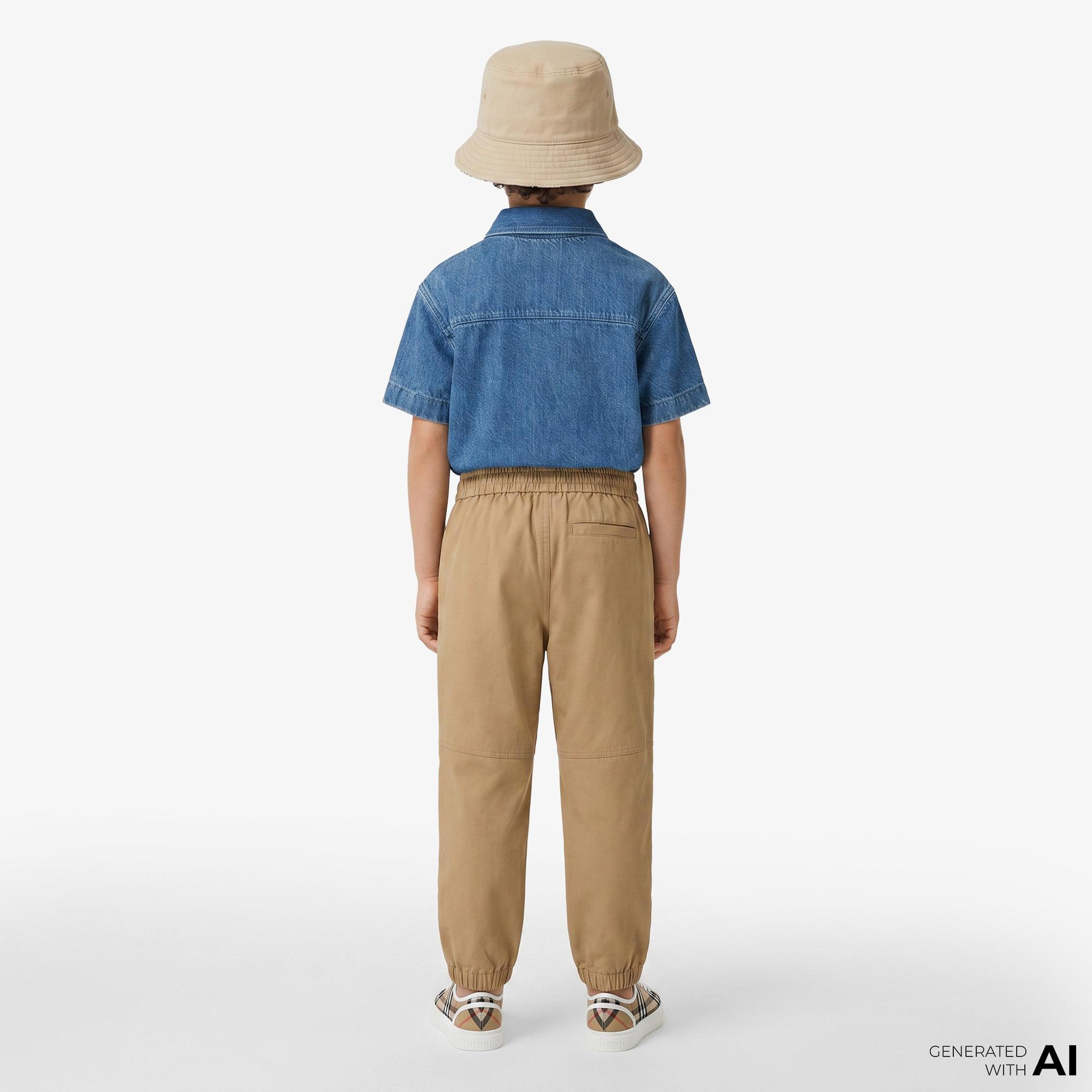 Burberry Travard Cotton Blend Çocuk Bej Pantolon