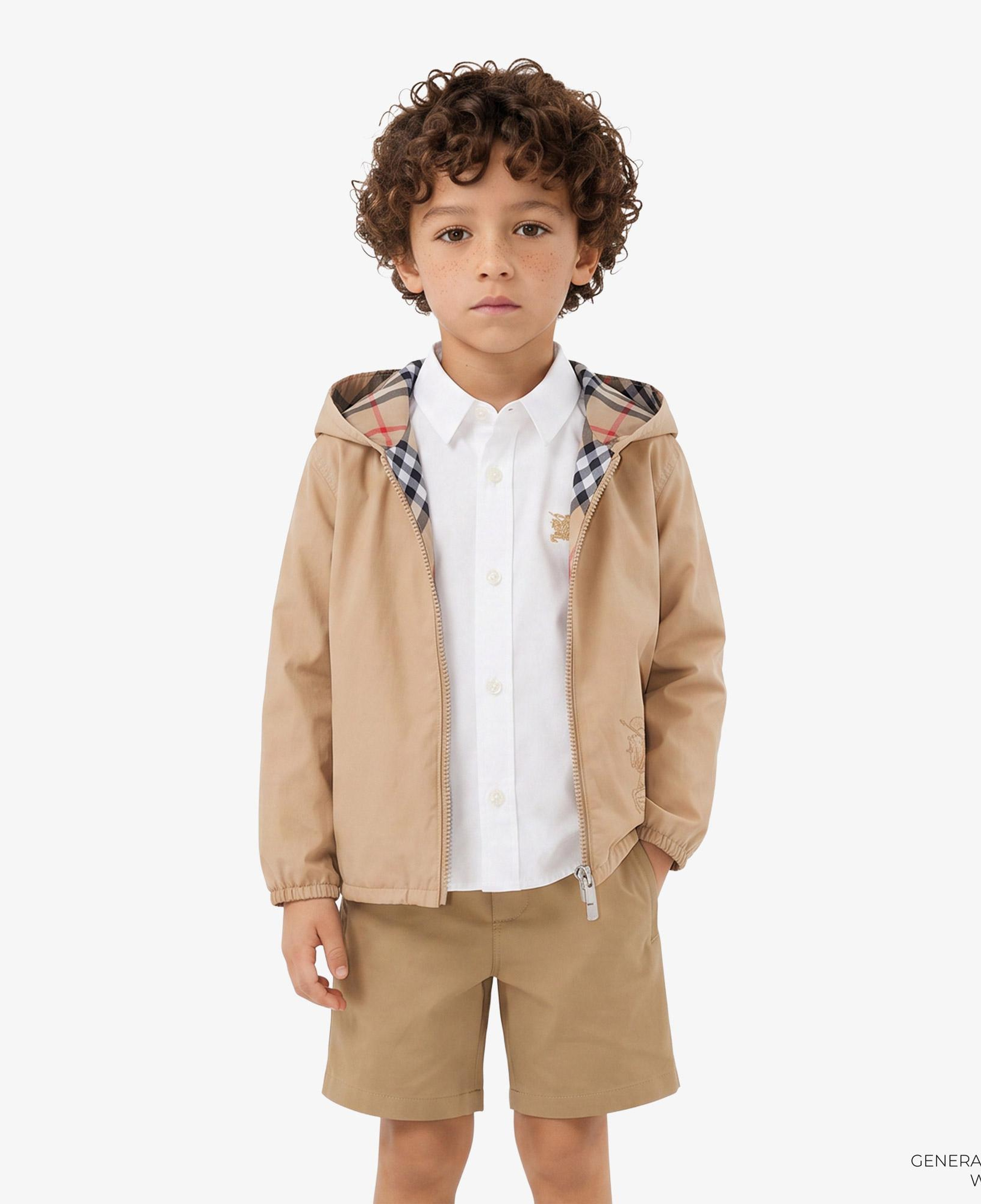 Burberry Reversible Check Pamuk Karışımlı Çocuk Bej Ceket