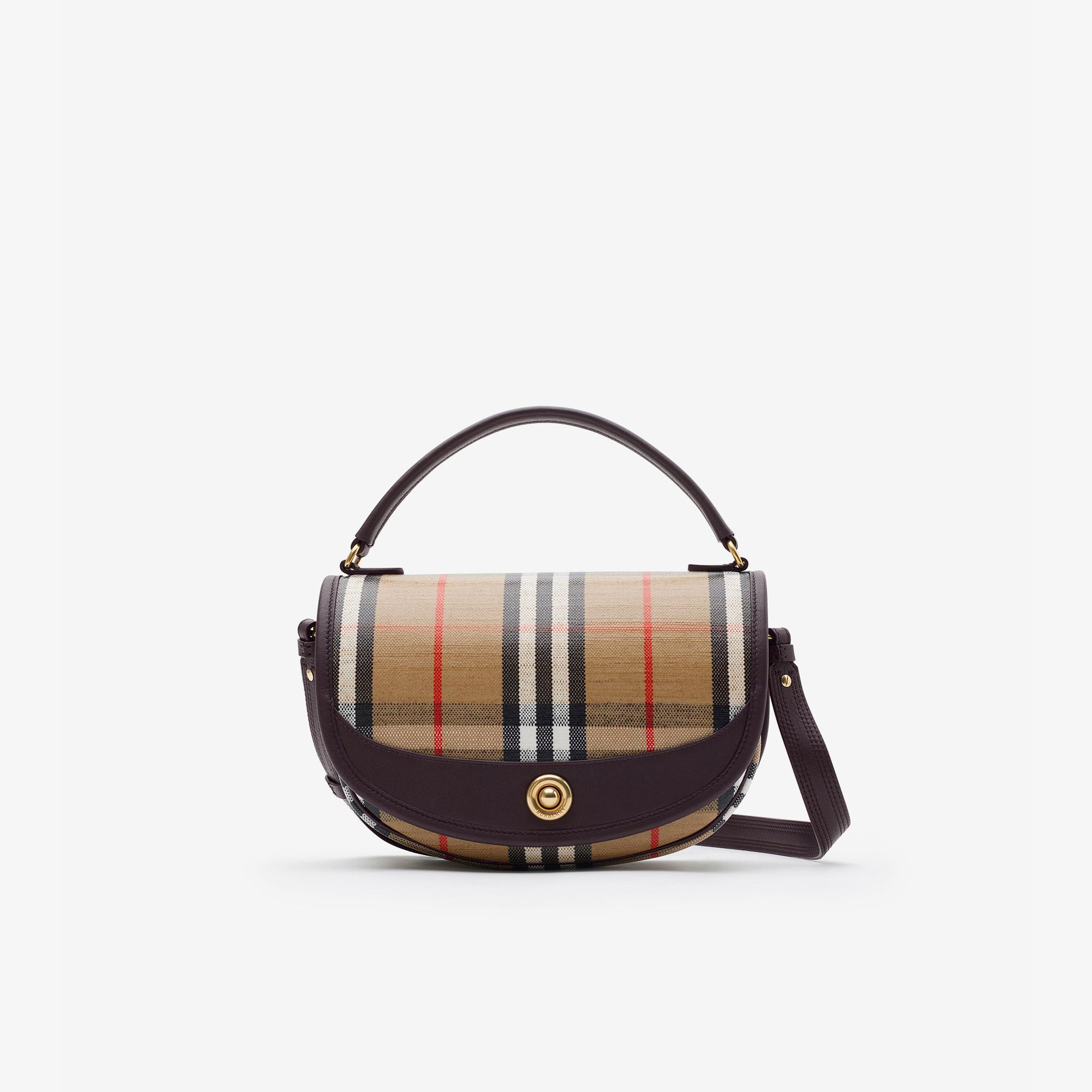 Burberry Highlands Crossbody Kadın Bej Keten Çapraz Çanta