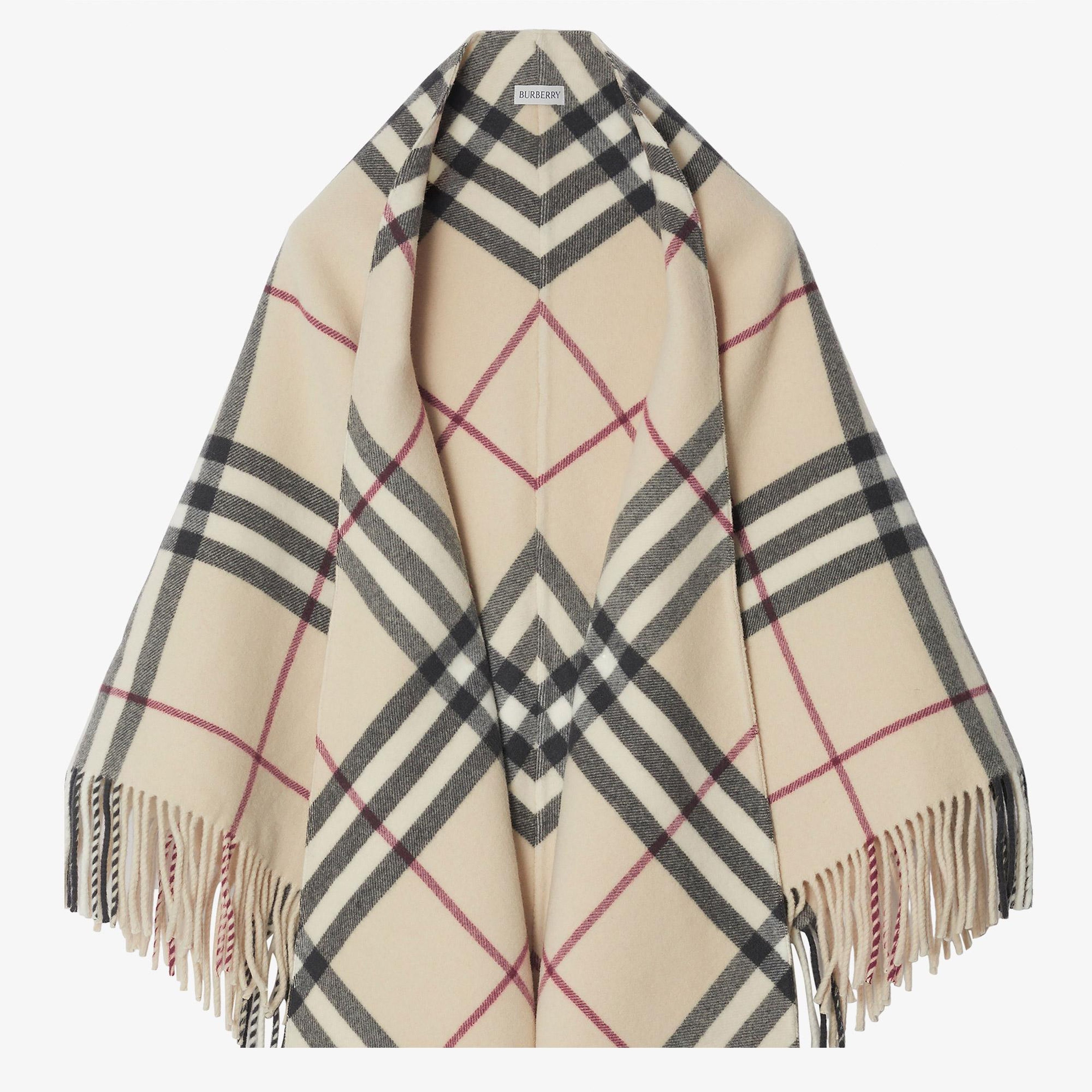 Burberry Gnt Wool Kadın Krem Panço