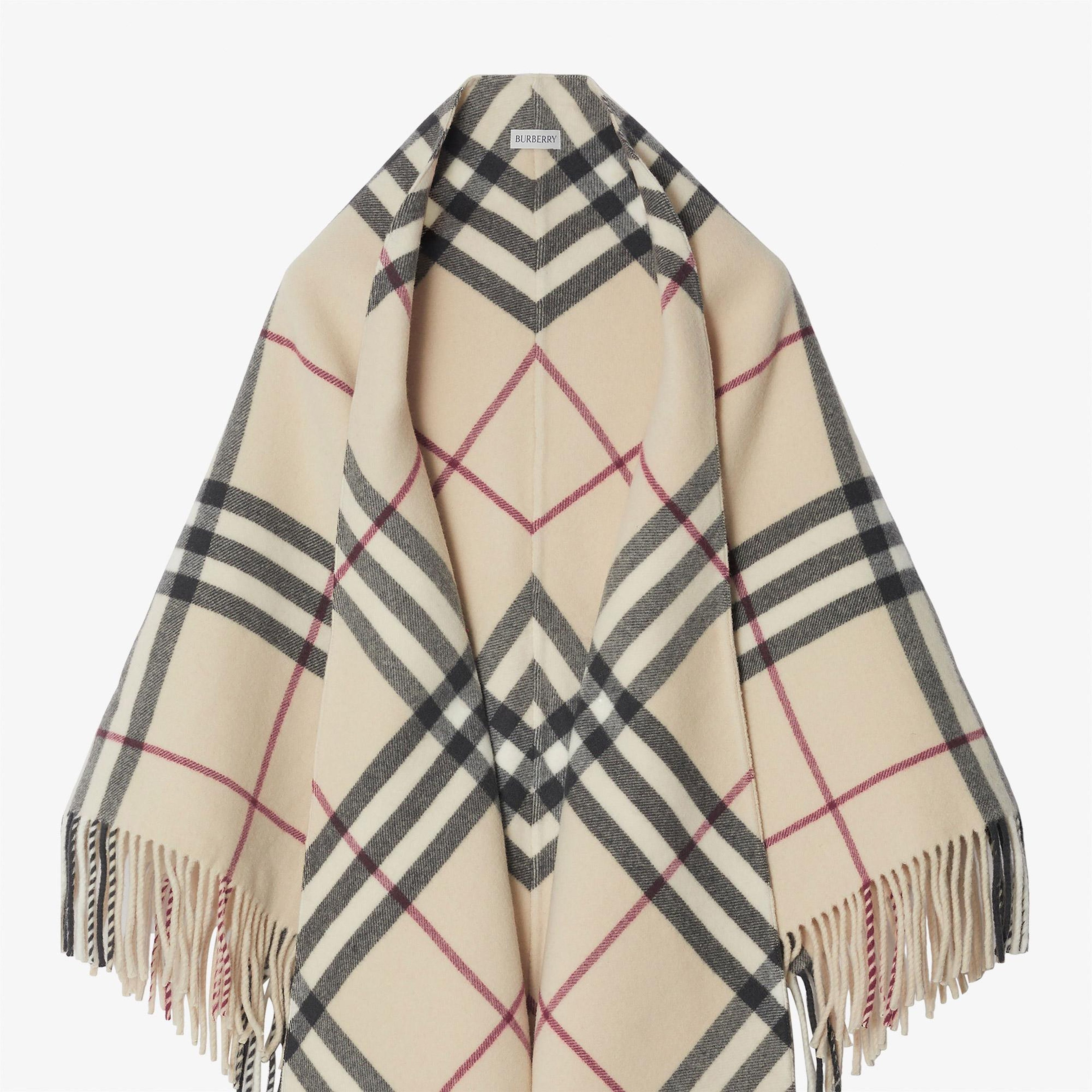 Burberry Gnt Wool Kadın Krem Panço