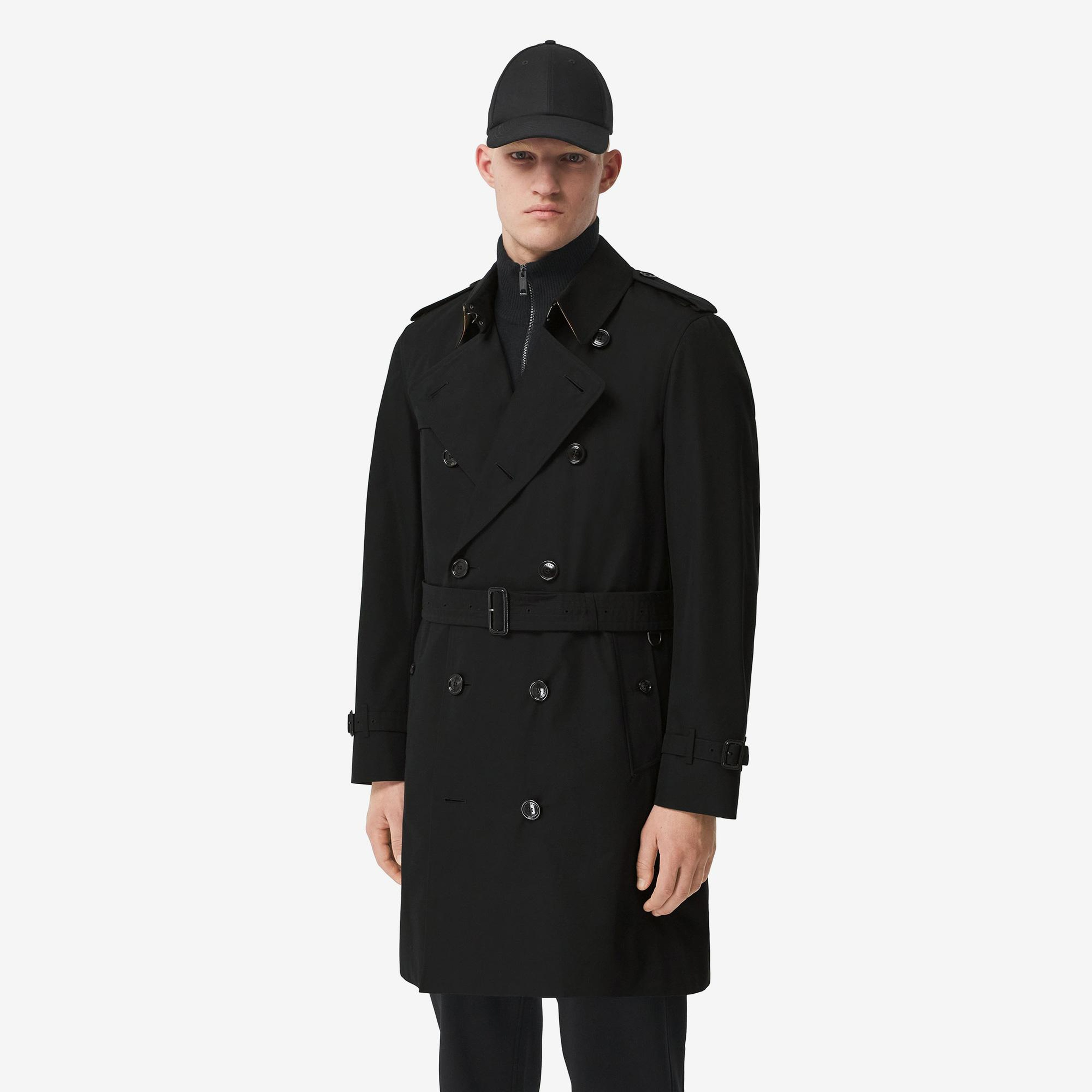 Burberry The Mid-Length Chelsea Heritage Erkek Siyah Trençkot