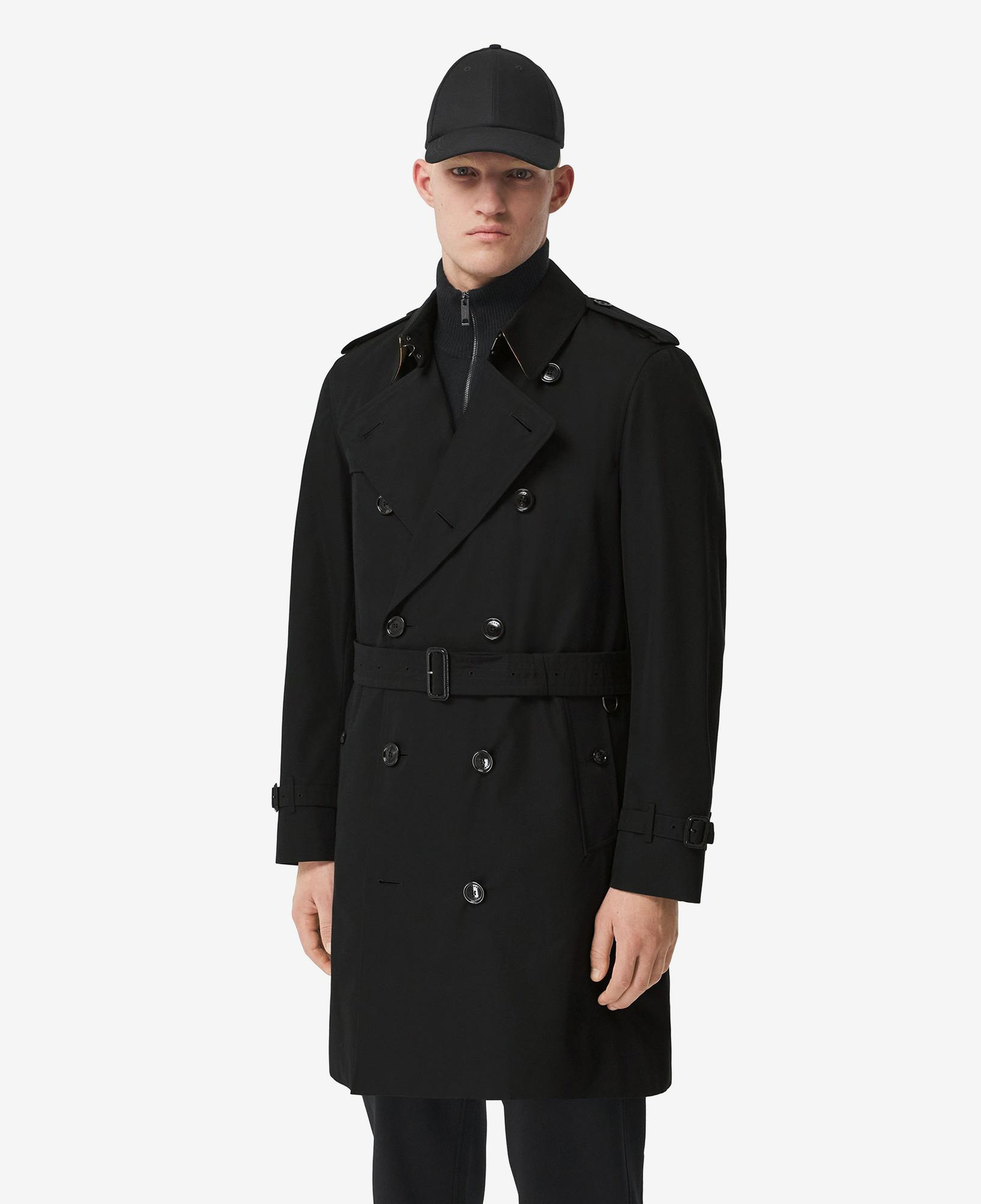 Burberry The Mid-Length Chelsea Heritage Erkek Siyah Trençkot