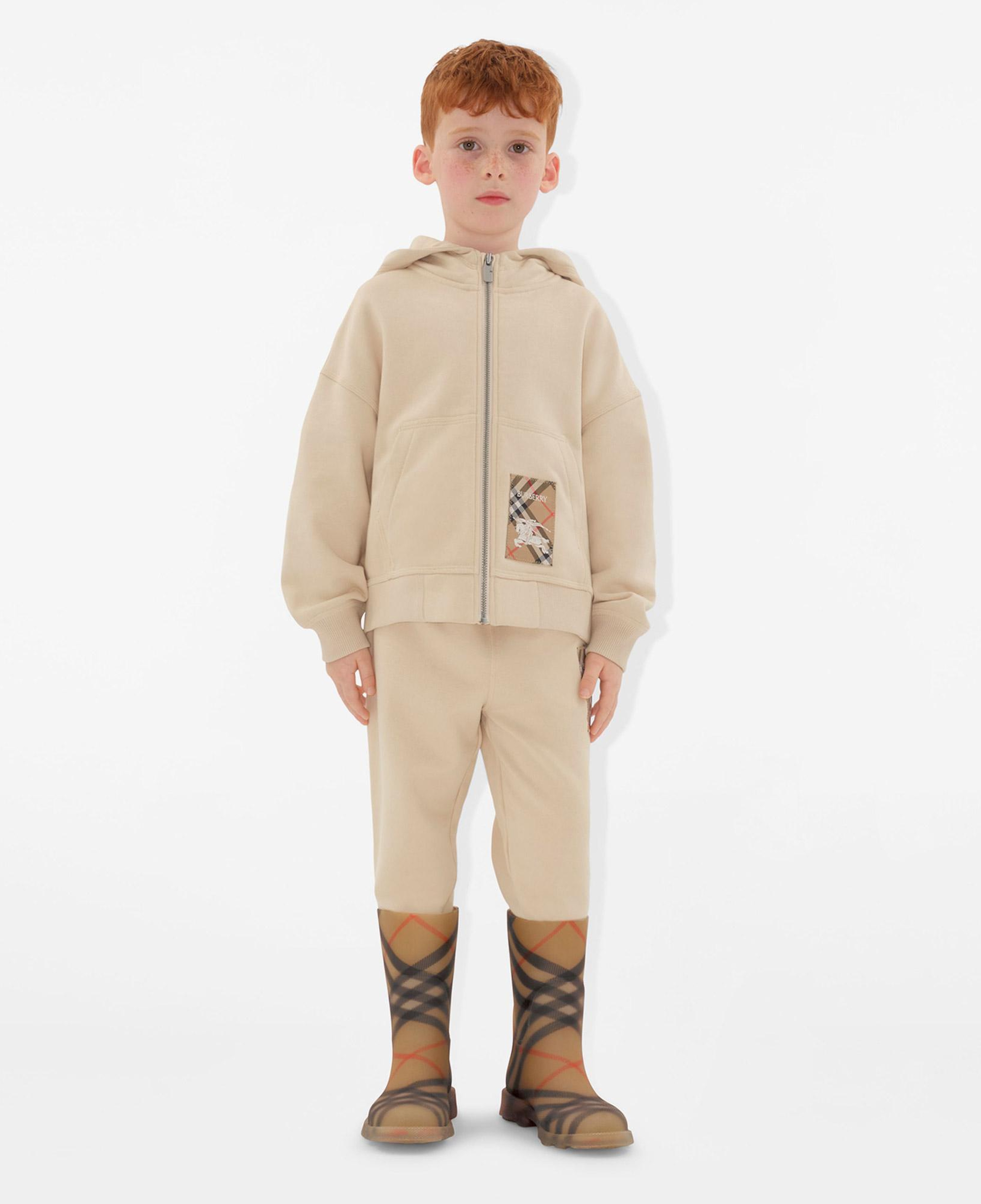 Burberry Sami Label Cotton Zip Çocuk Krem Hoodie