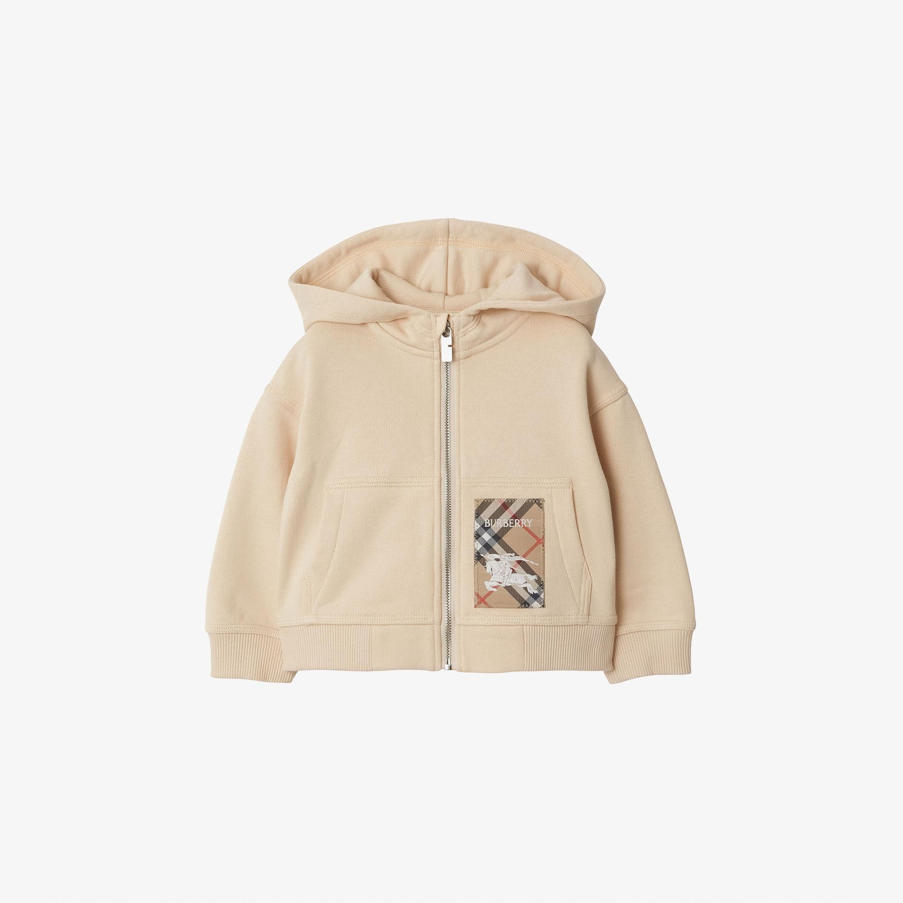 Burberry Sami Label Cotton Zip Çocuk Krem Hoodie