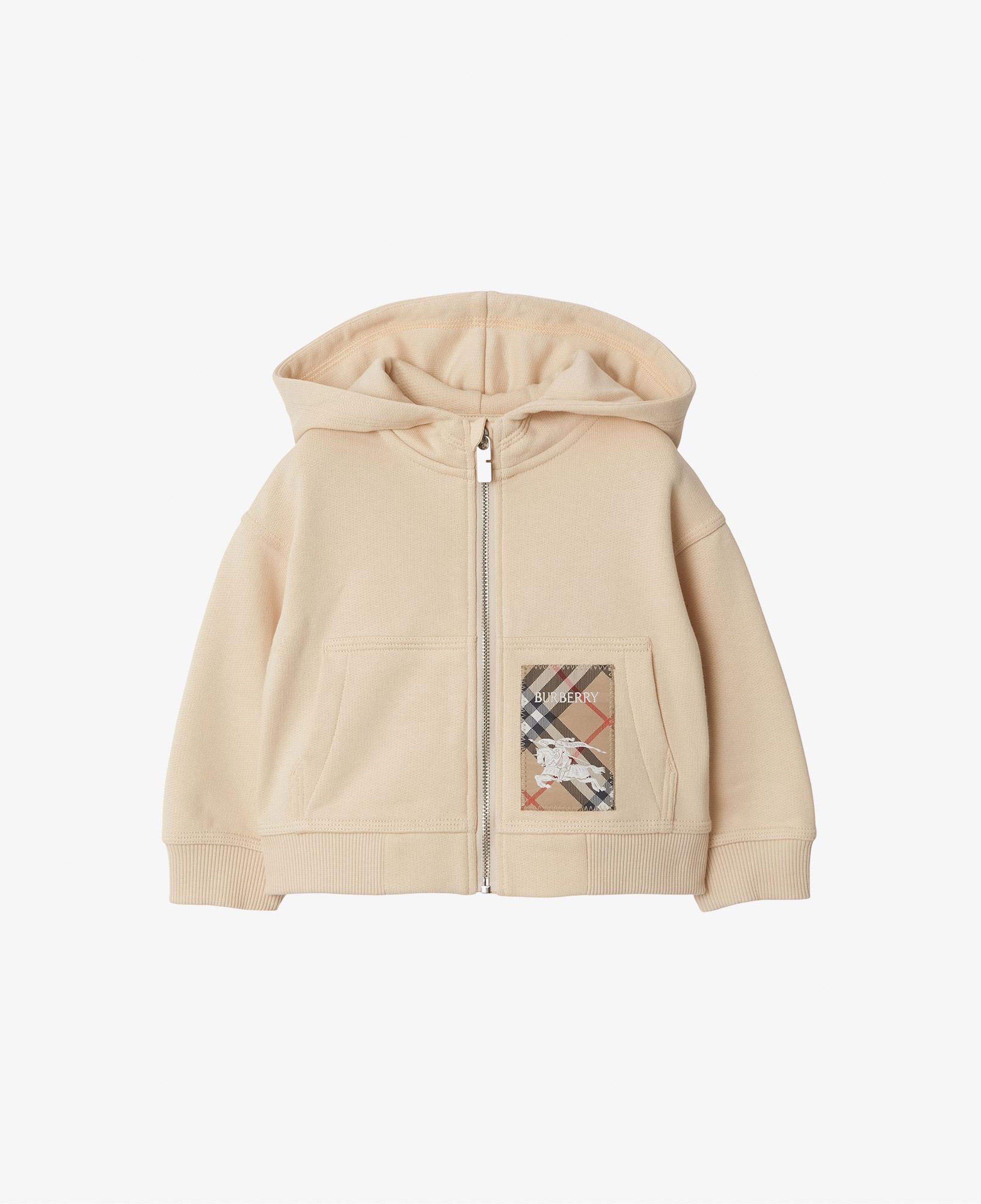 Burberry Sami Label Cotton Zip Çocuk Krem Hoodie