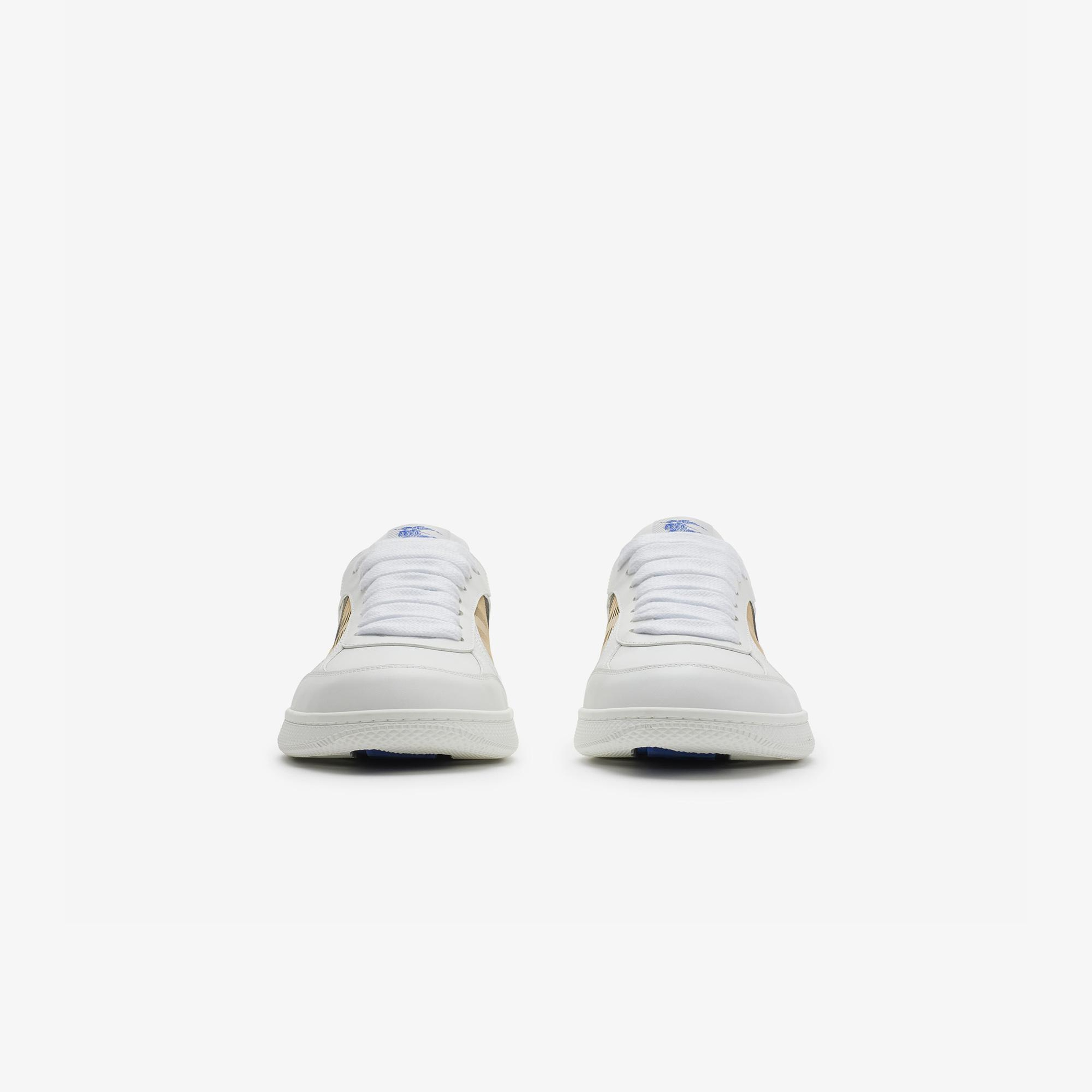 Burberry Mix Leather And Terrace Erkek Beyaz Sneaker