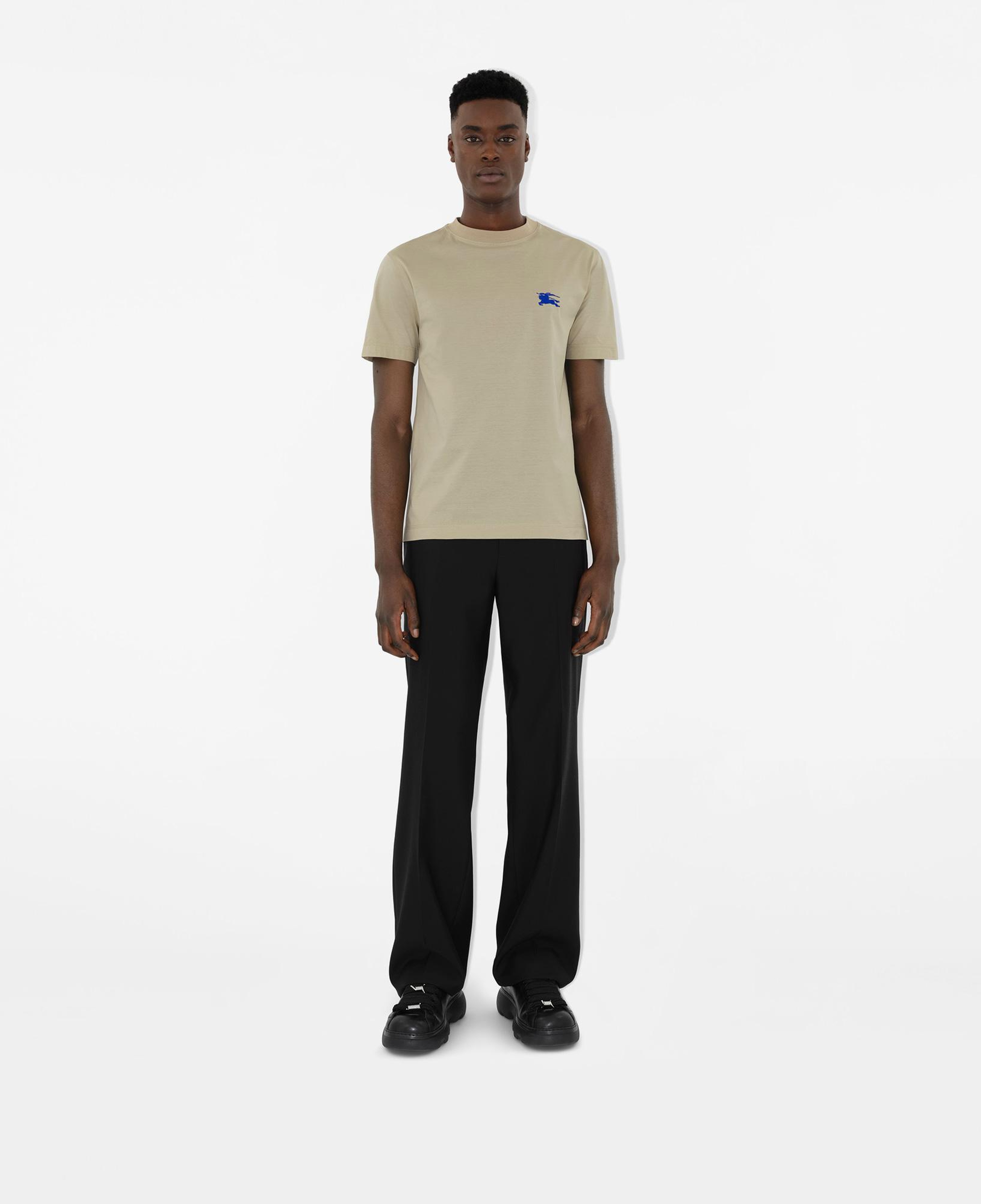 Burberry Pamuklu Erkek Krem Rengi T-Shirt