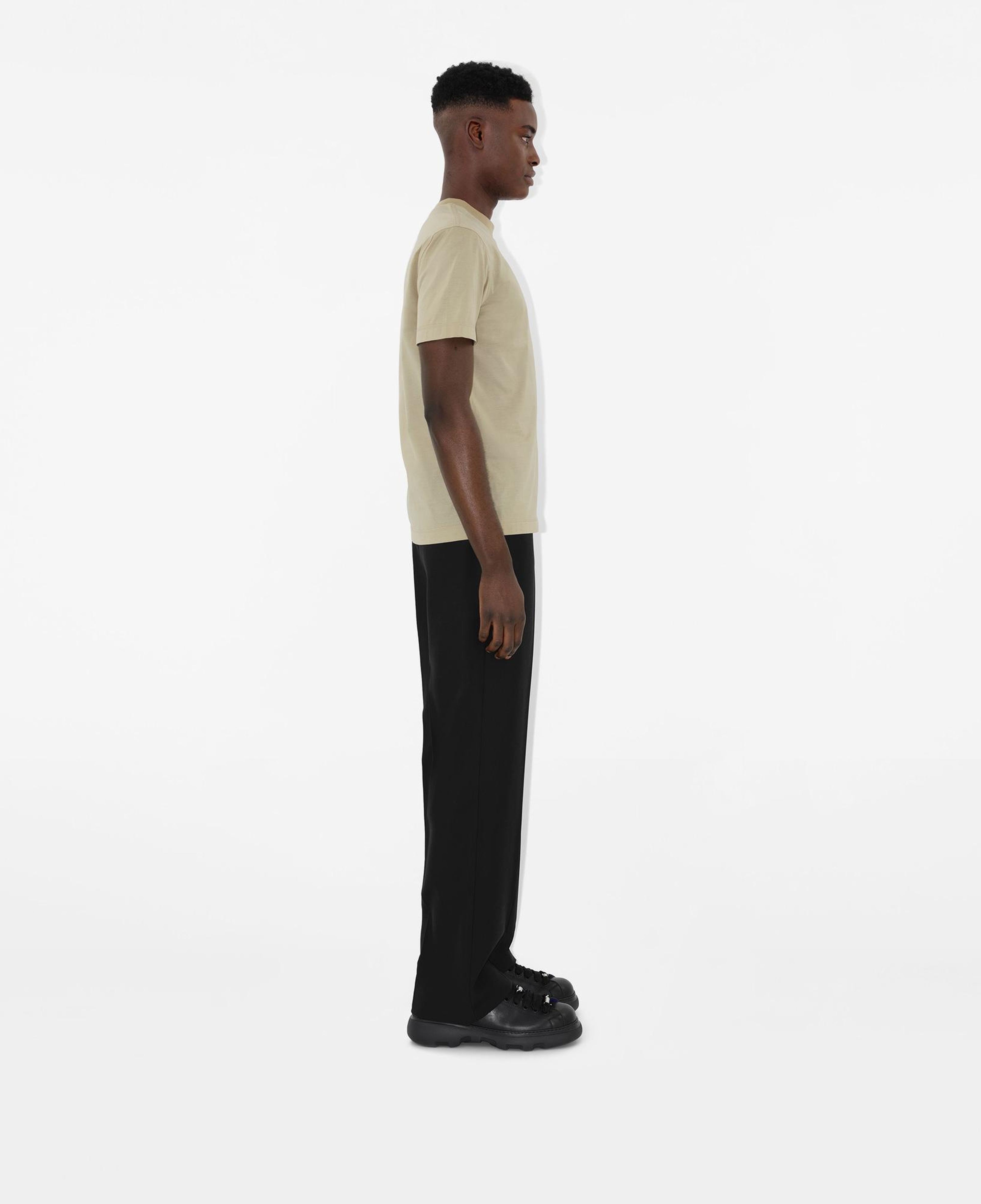 Burberry Pamuklu Erkek Krem Rengi T-Shirt