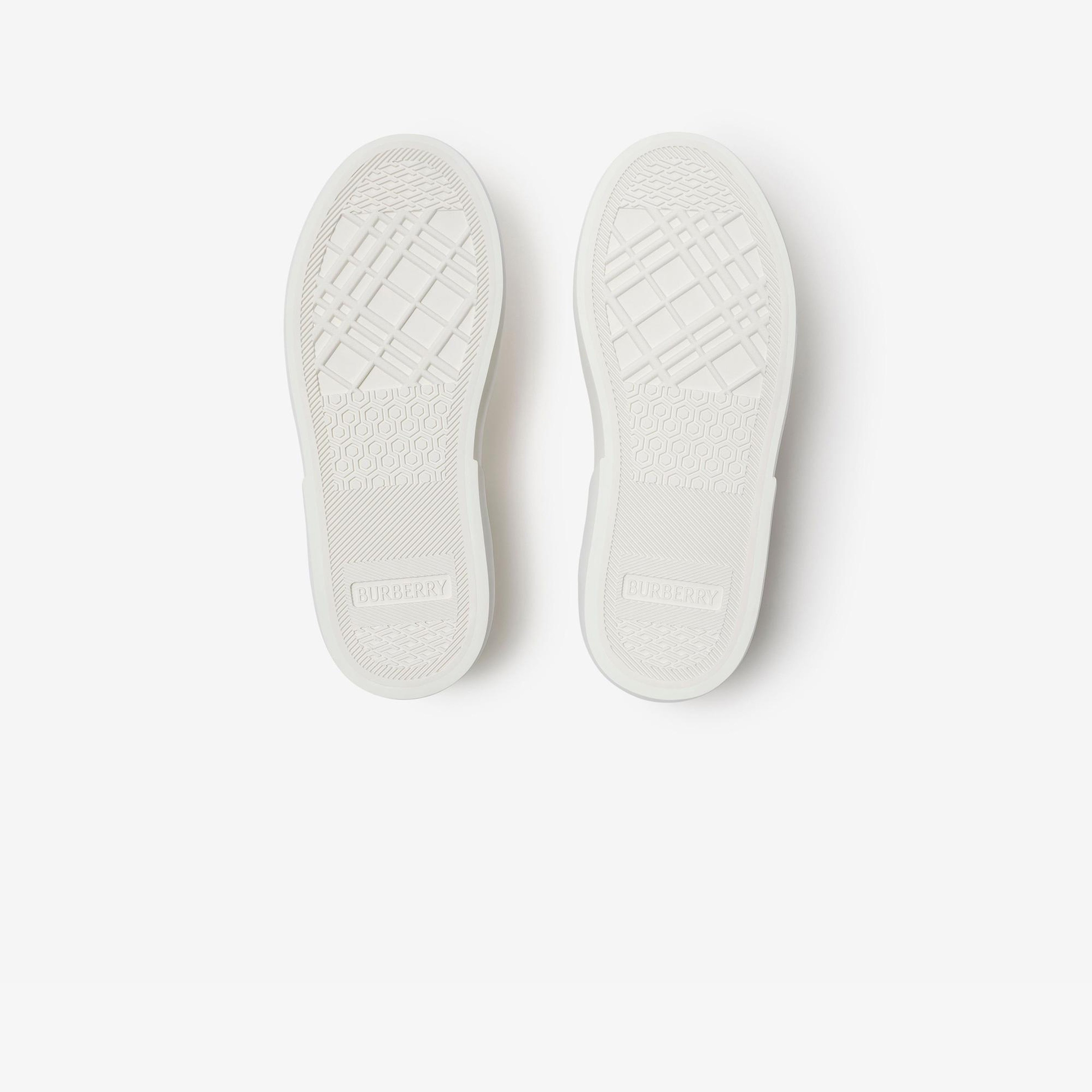 Burberry Check Pamuk ve Deri Çocuk Beyaz Sneaker