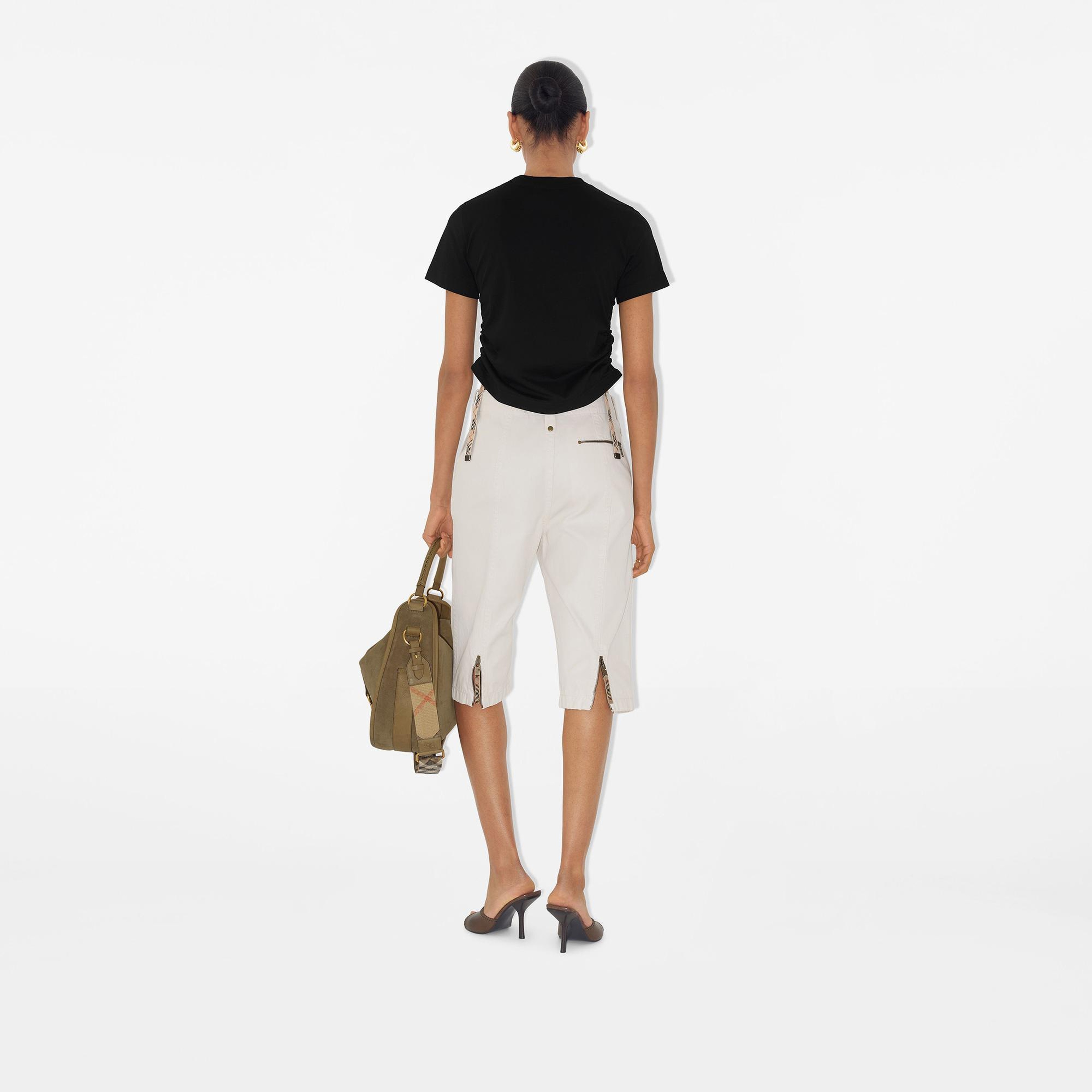 Burberry For Trim Cotton Kadın Siyah T-Shirt
