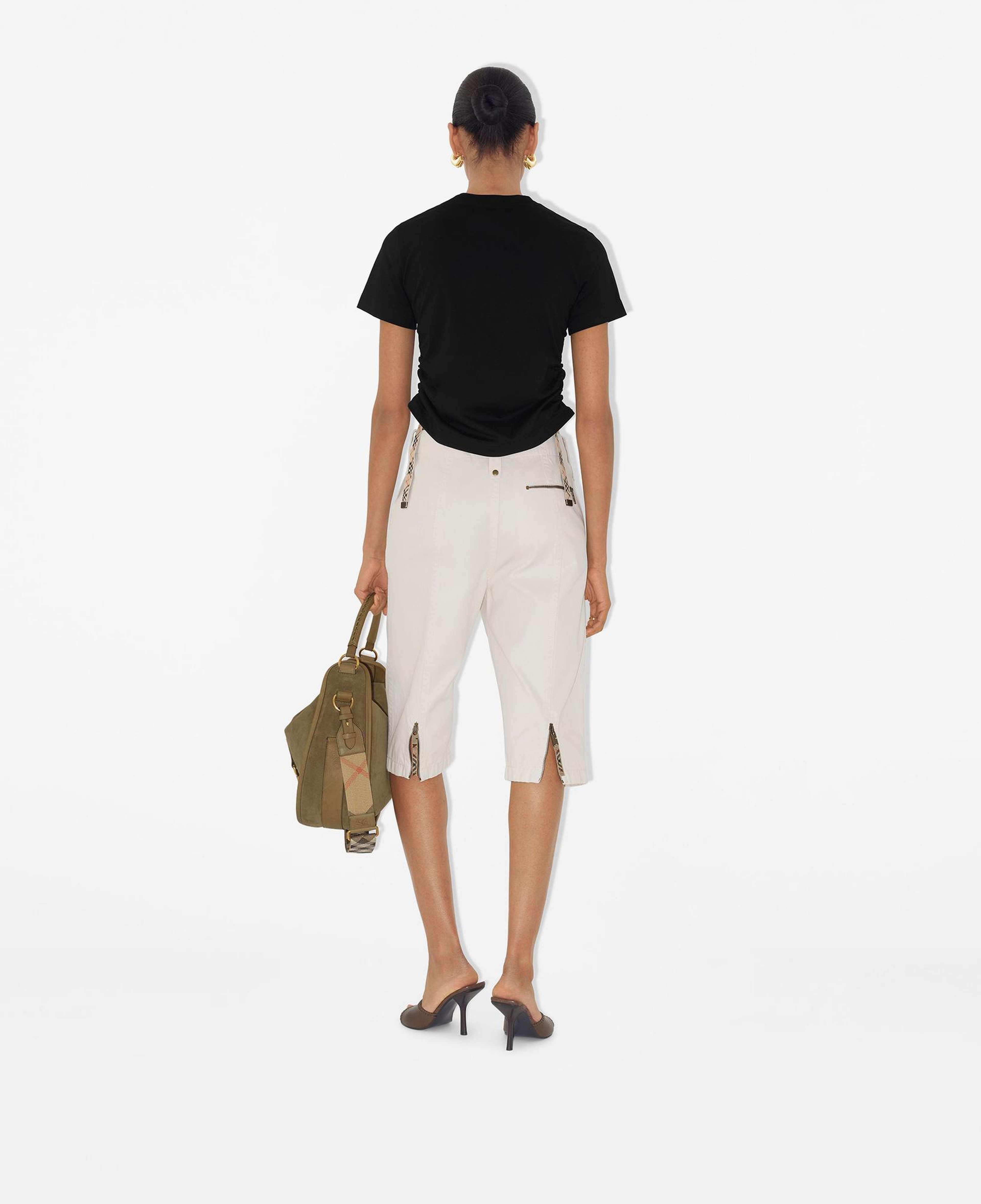Burberry For Trim Cotton Kadın Siyah T-Shirt