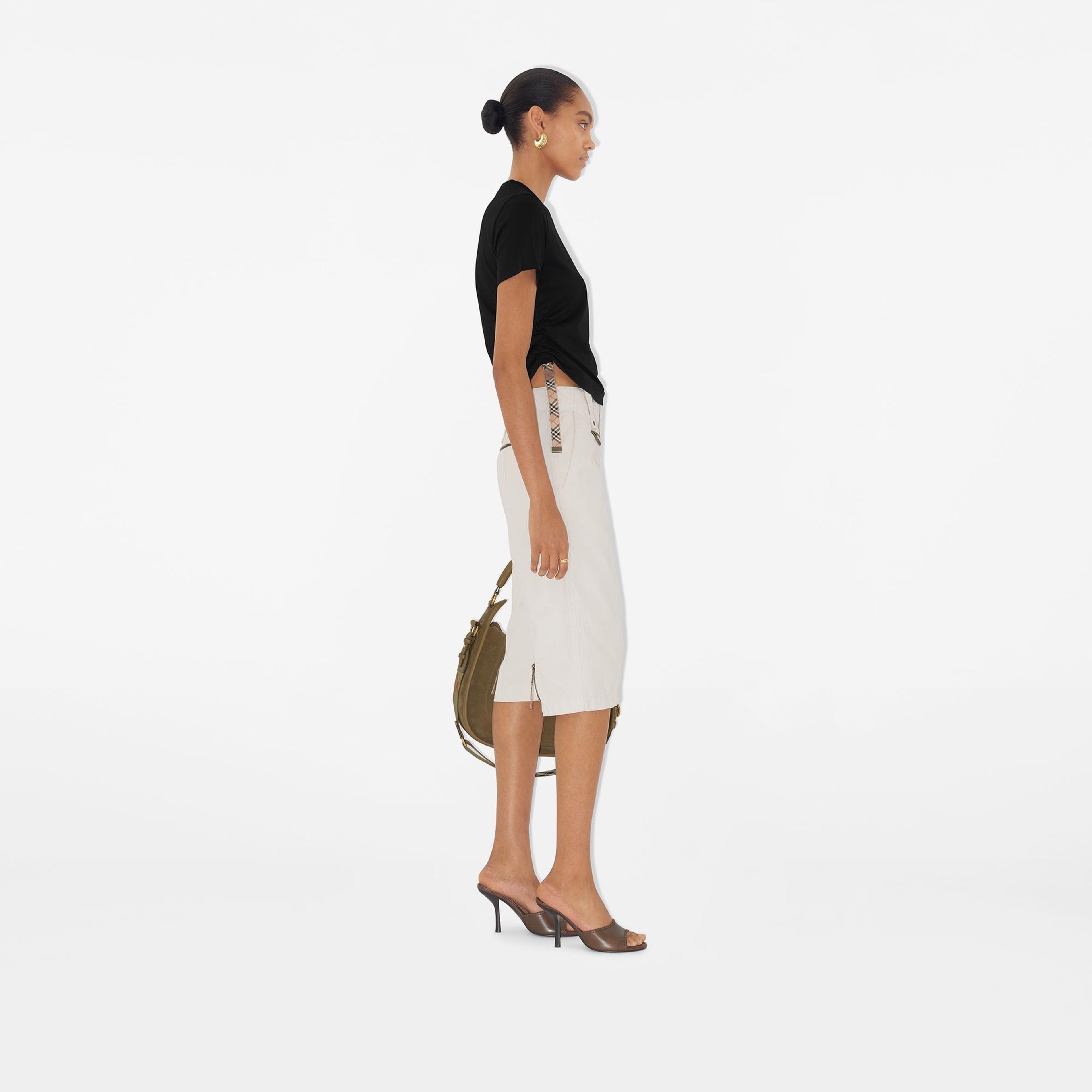 Burberry For Trim Cotton Kadın Siyah T-Shirt