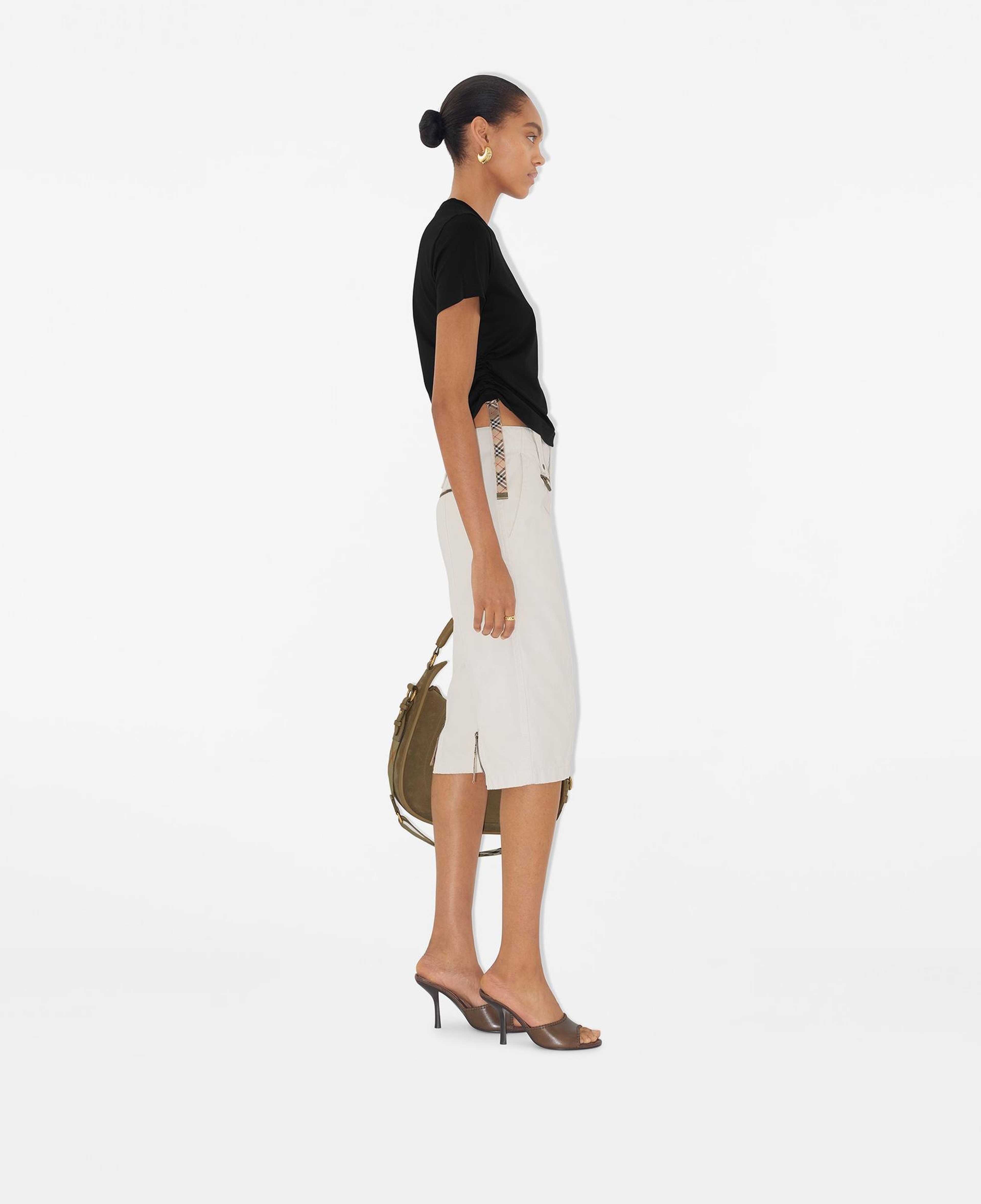 Burberry For Trim Cotton Kadın Siyah T-Shirt