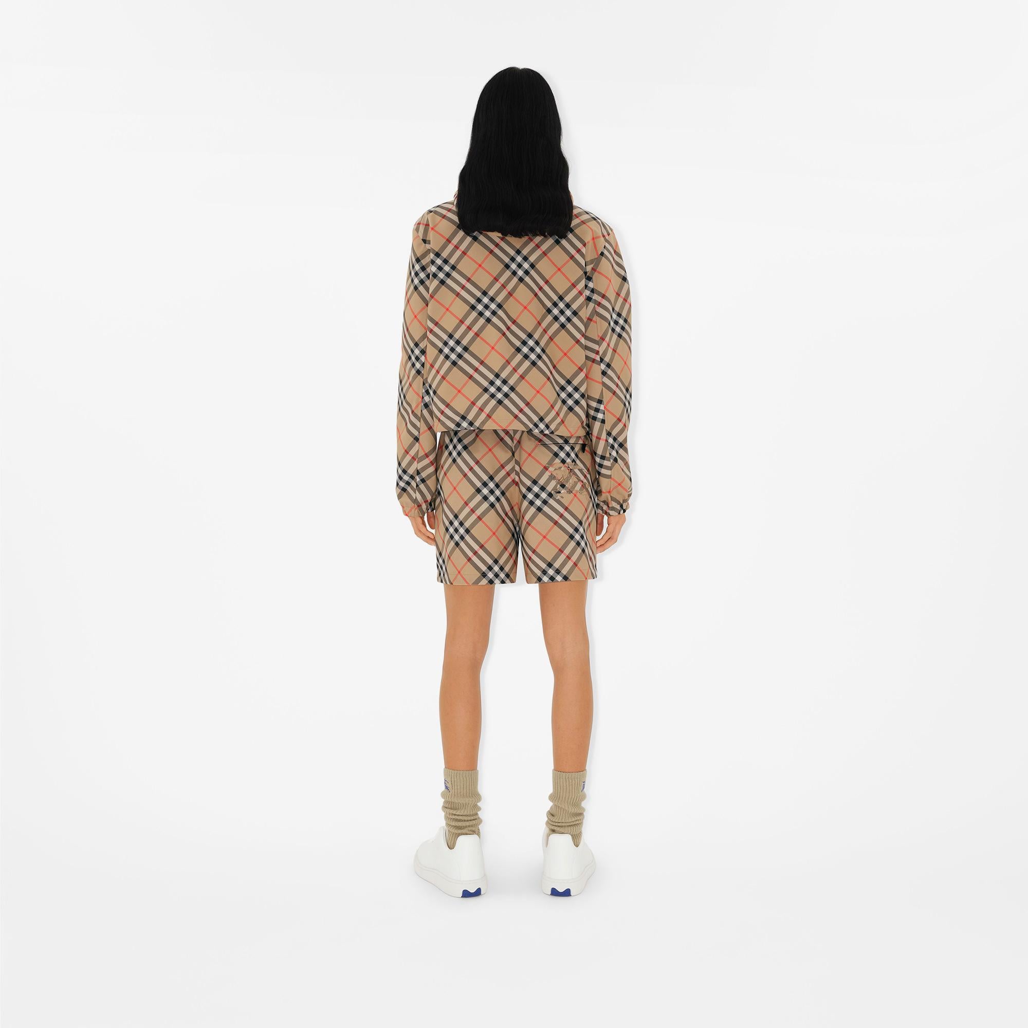 Burberry Cropped Reversible Check Kadın Bej Ceket