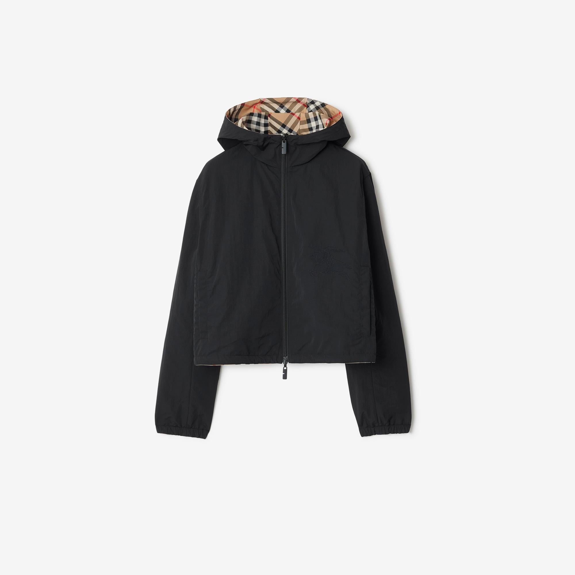 Burberry Cropped Reversible Check Kadın Bej Ceket