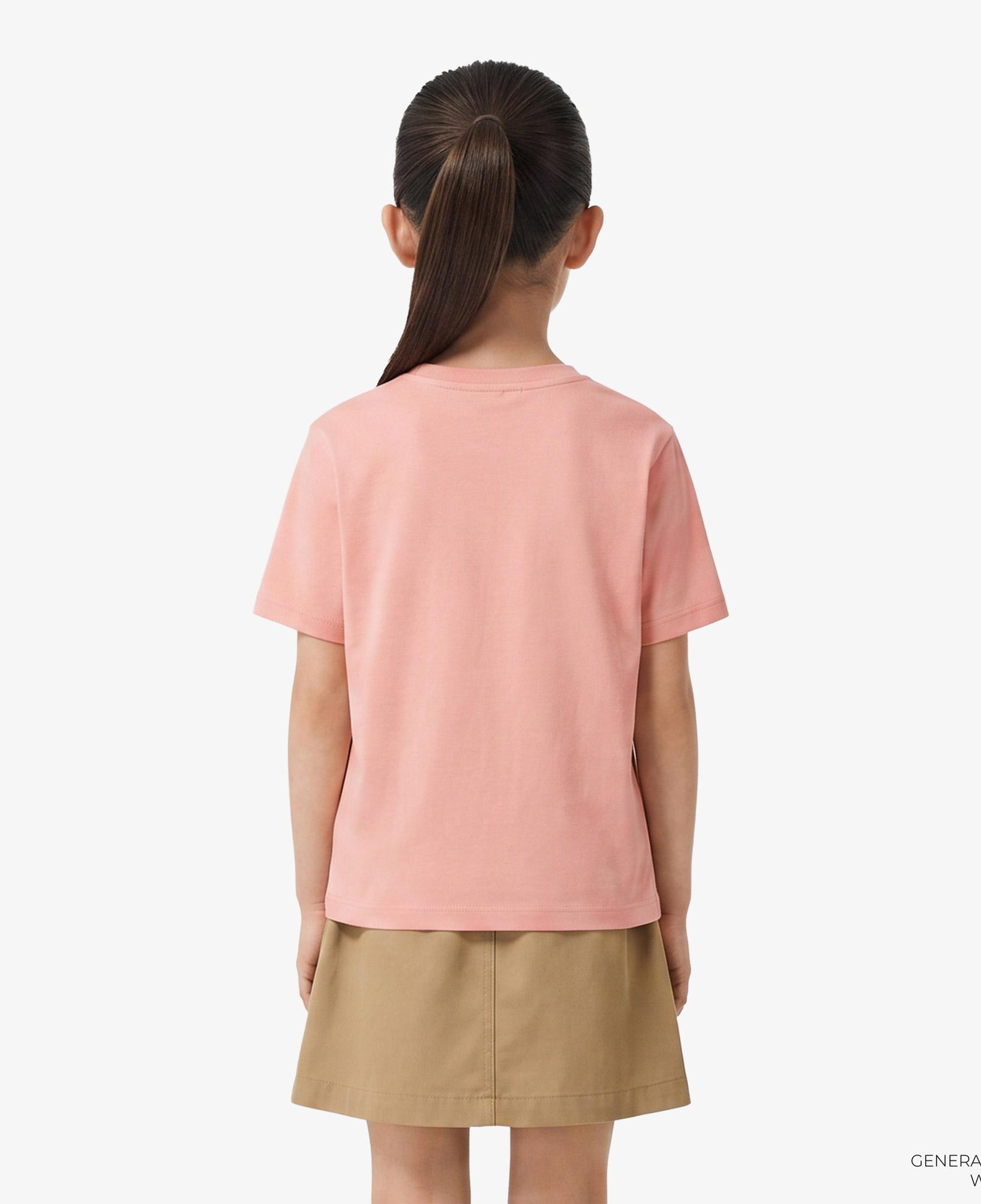 Burberry Cedar Tape Check Trim Cotton Çocuk Pembe T-Shirt