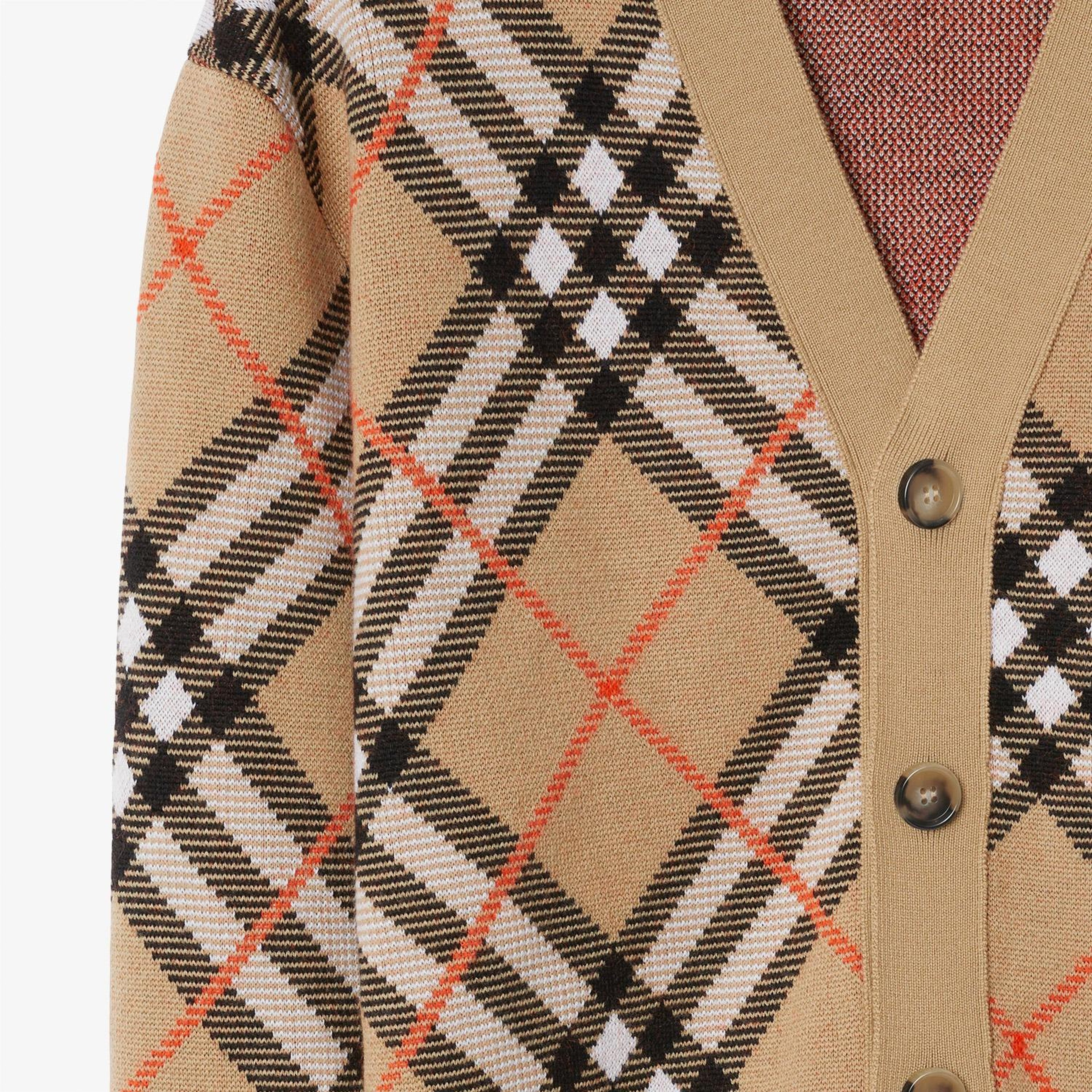 Burberry Check Kareli Yün Karışımlı Erkek Bej Hırka