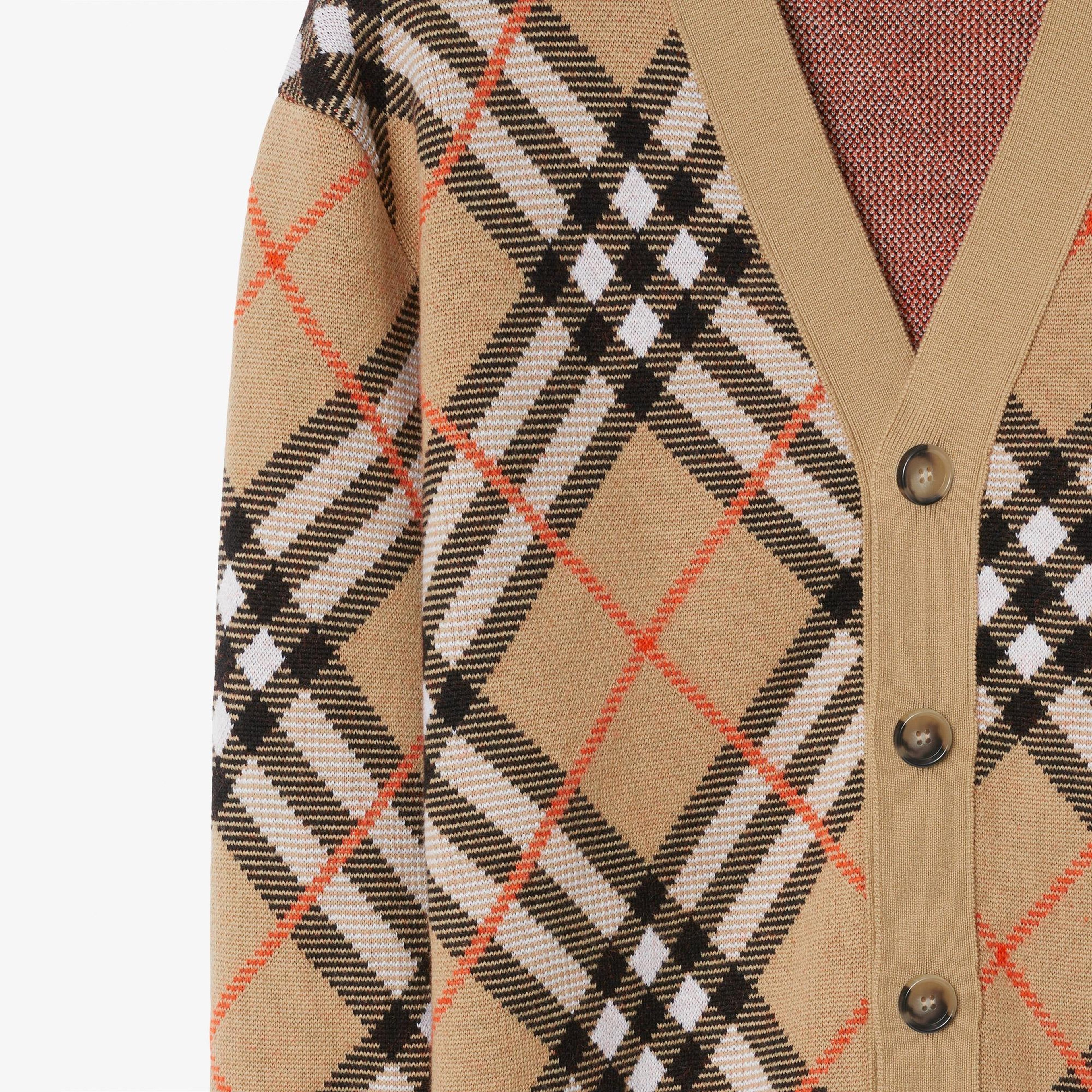 Burberry Check Kareli Yün Karışımlı Erkek Bej Hırka