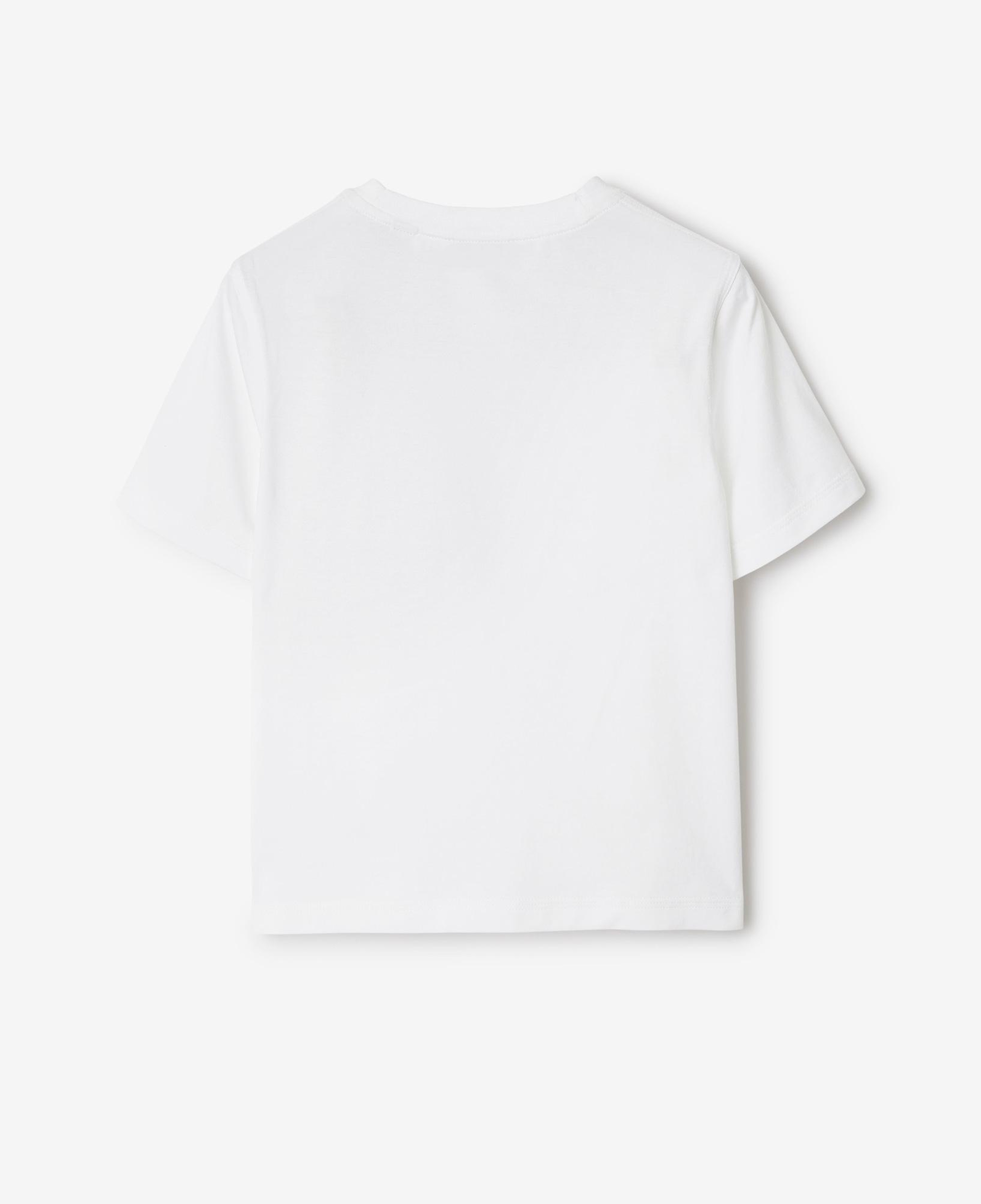 Burberry Cedar Check Label Cotton Çocuk Beyaz T-Shirt