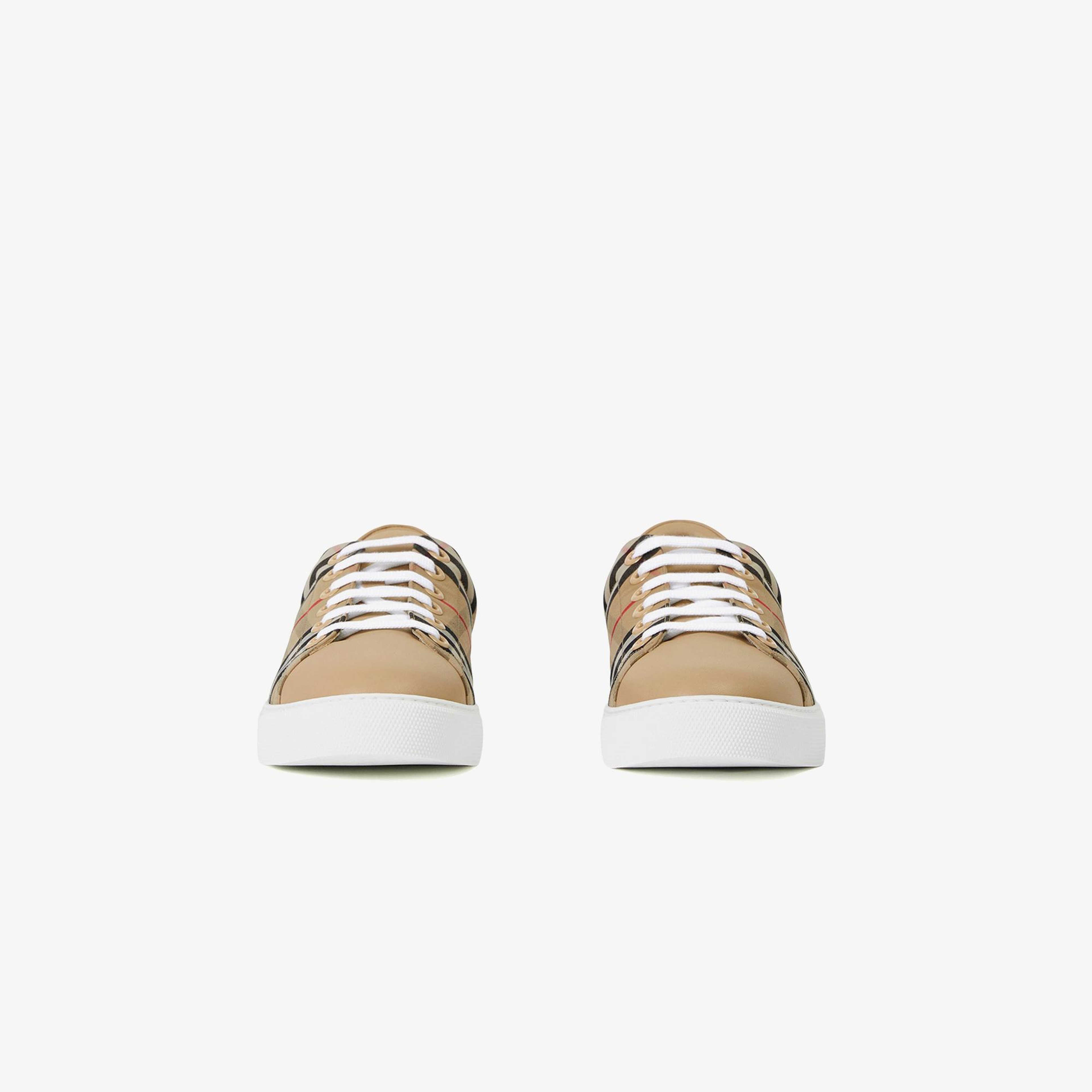 Burberry Vintage Check and Leather Kadın Bej Sneaker
