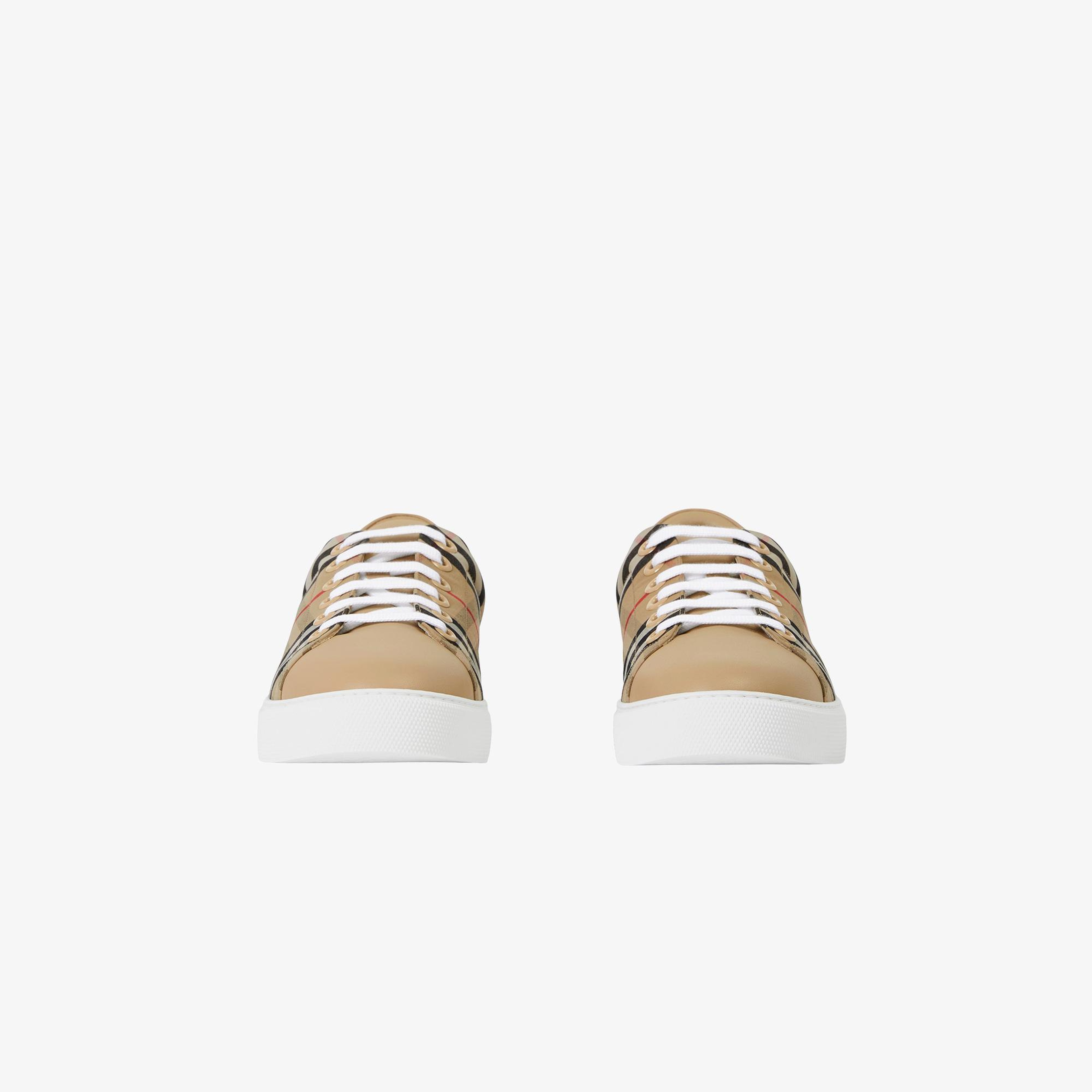 Burberry Vintage Check and Leather Kadın Bej Sneaker