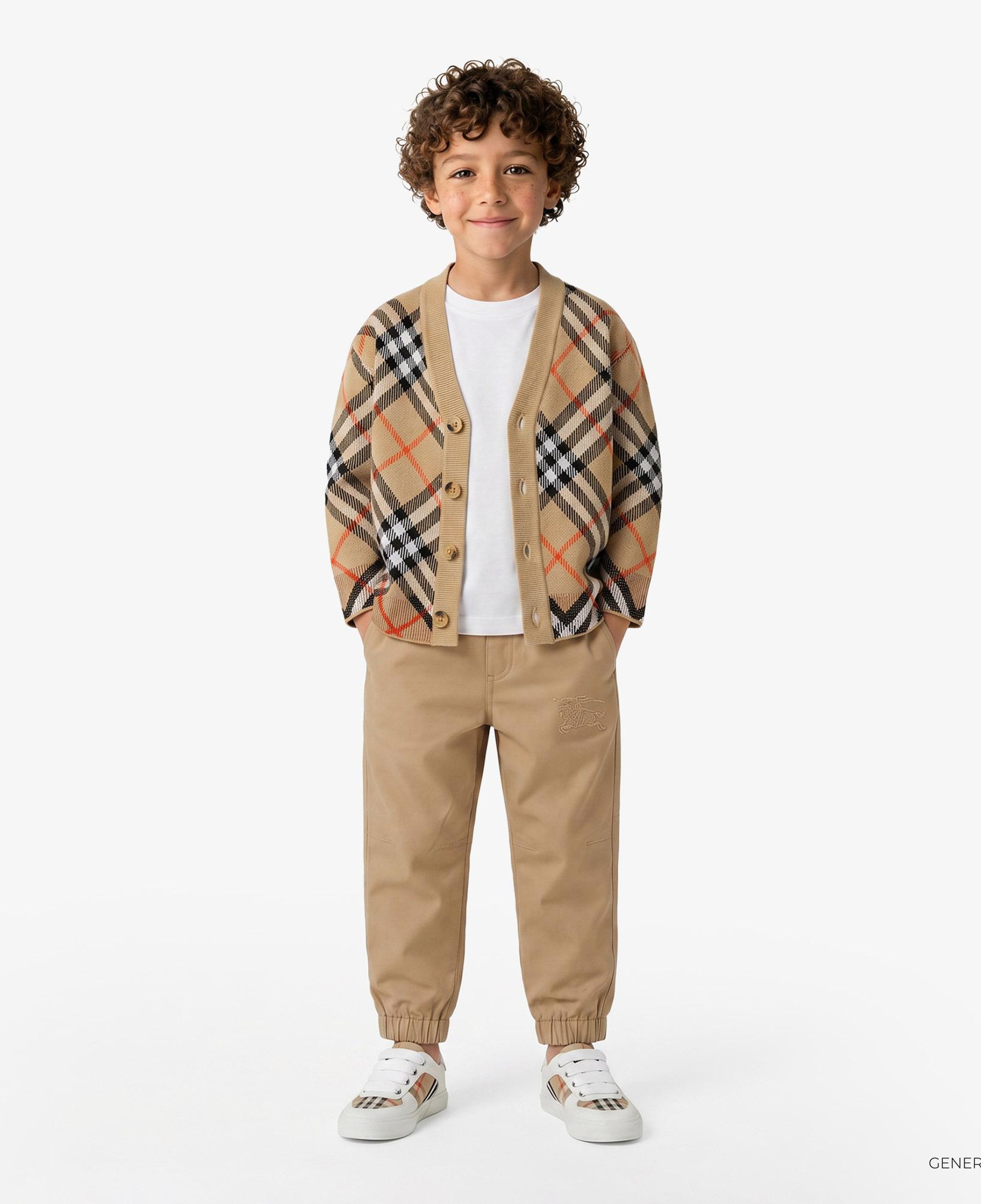 Burberry Graham Wool Cardigan Çocuk Bej Hırka