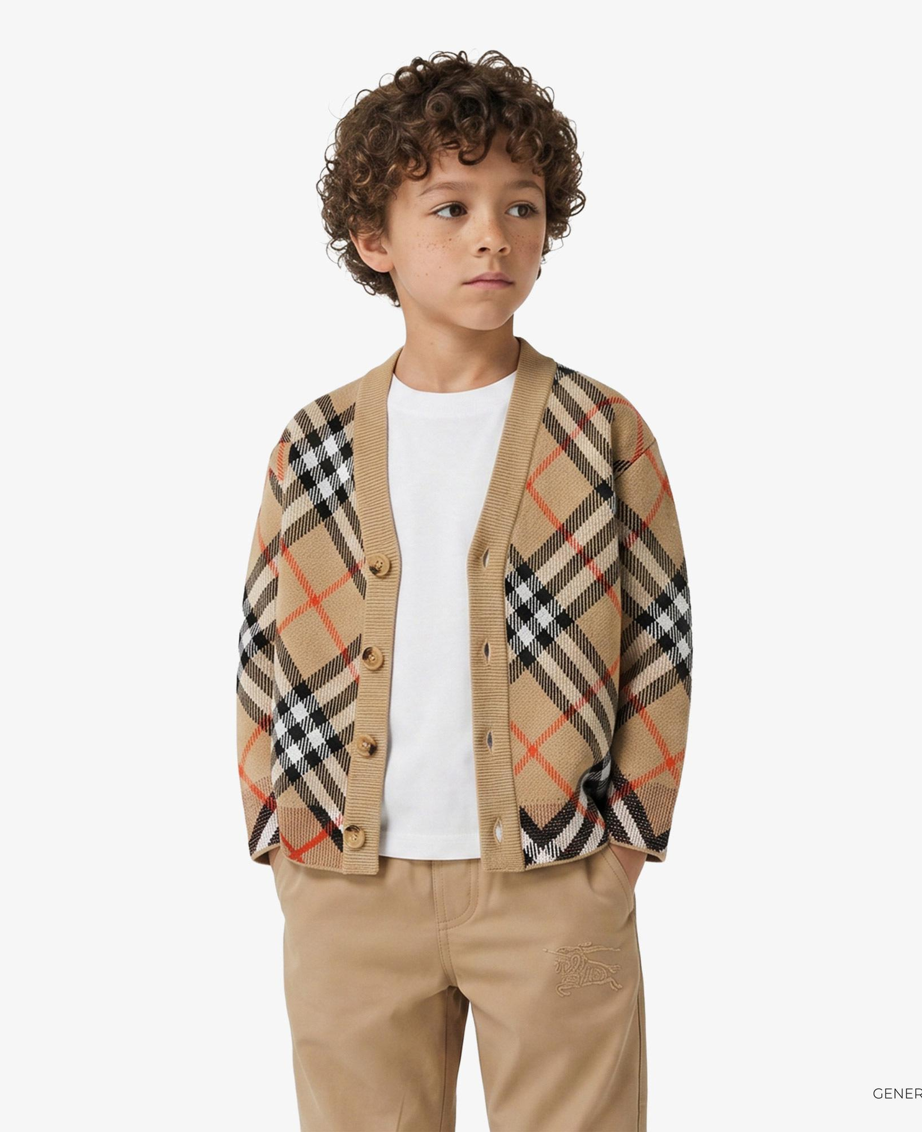Burberry Graham Wool Cardigan Çocuk Bej Hırka