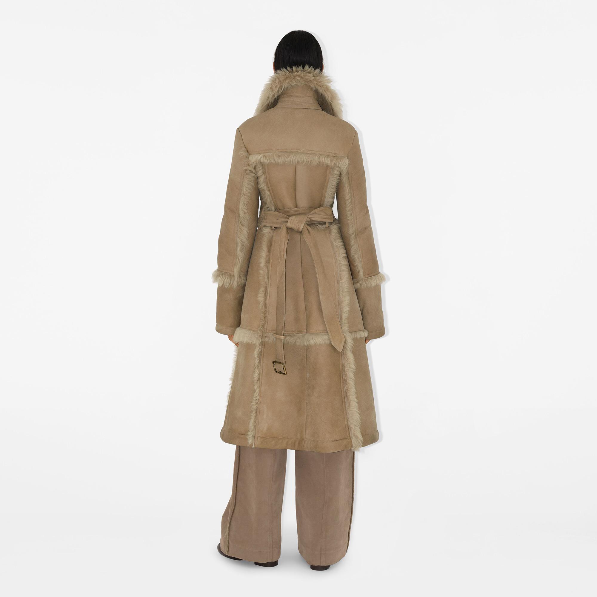 Burberry Shearling Kadın Bej Mont