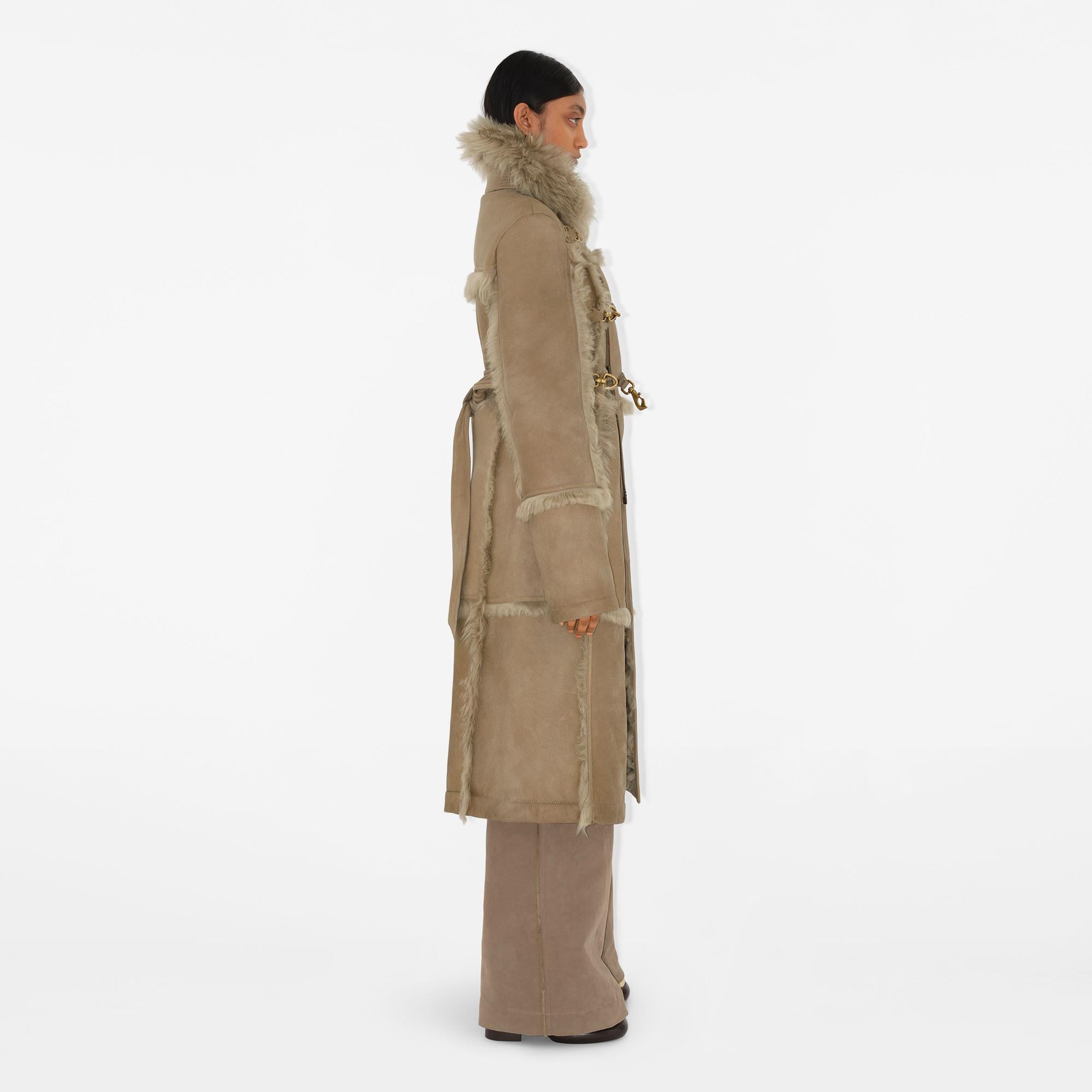 Burberry Shearling Kadın Bej Mont