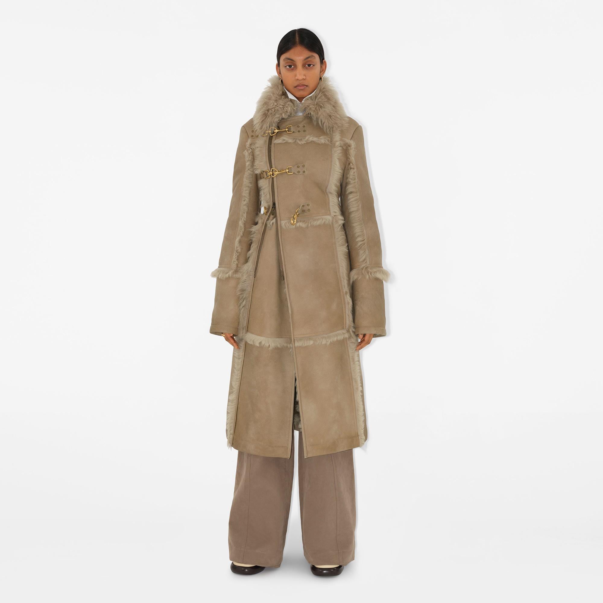 Burberry Shearling Kadın Bej Mont