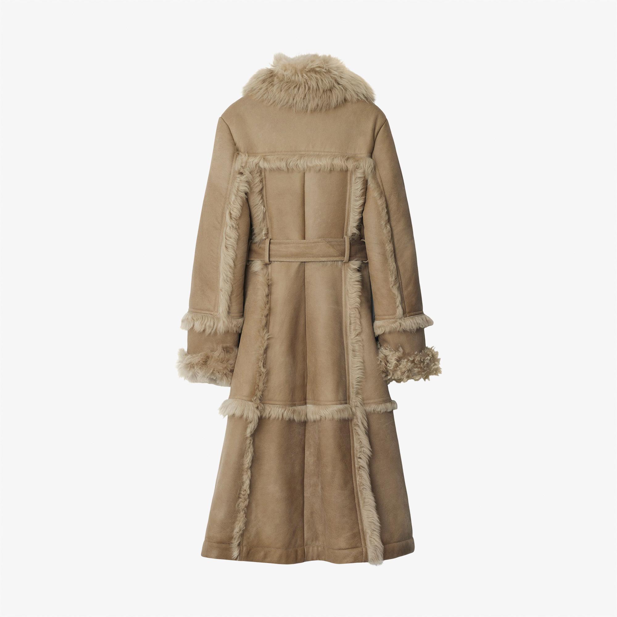 Burberry Shearling Kadın Bej Mont