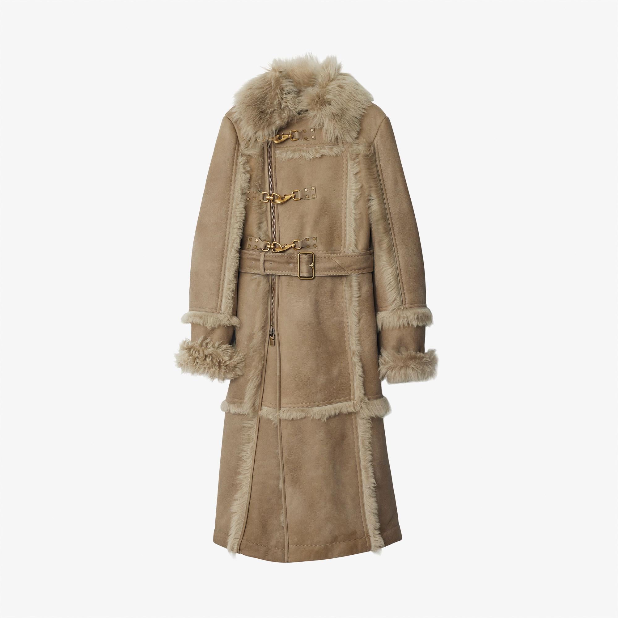 Burberry Shearling Kadın Bej Mont