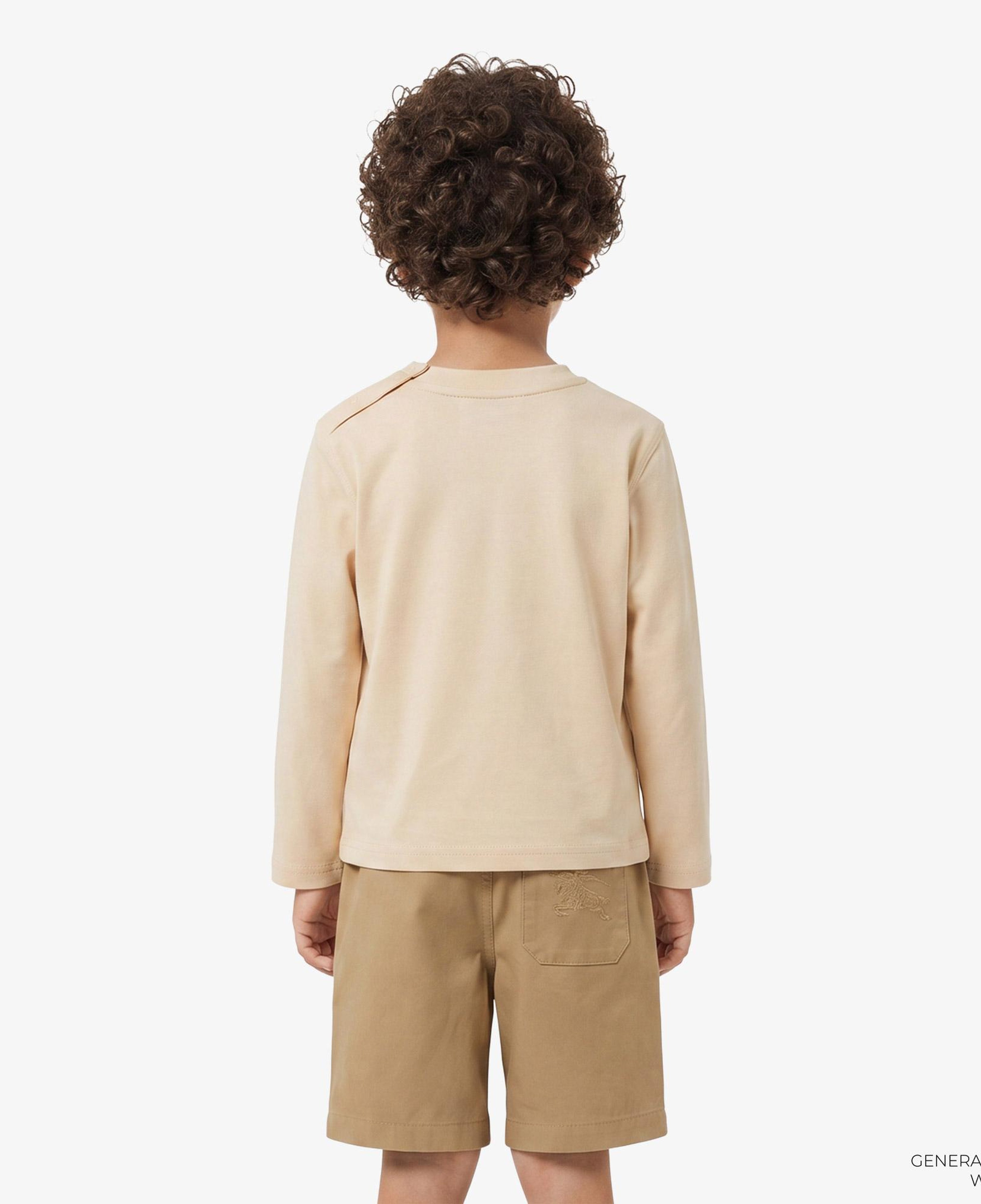 Burberry Kooper Label Cotton Top Çocuk Krem T-Shirt