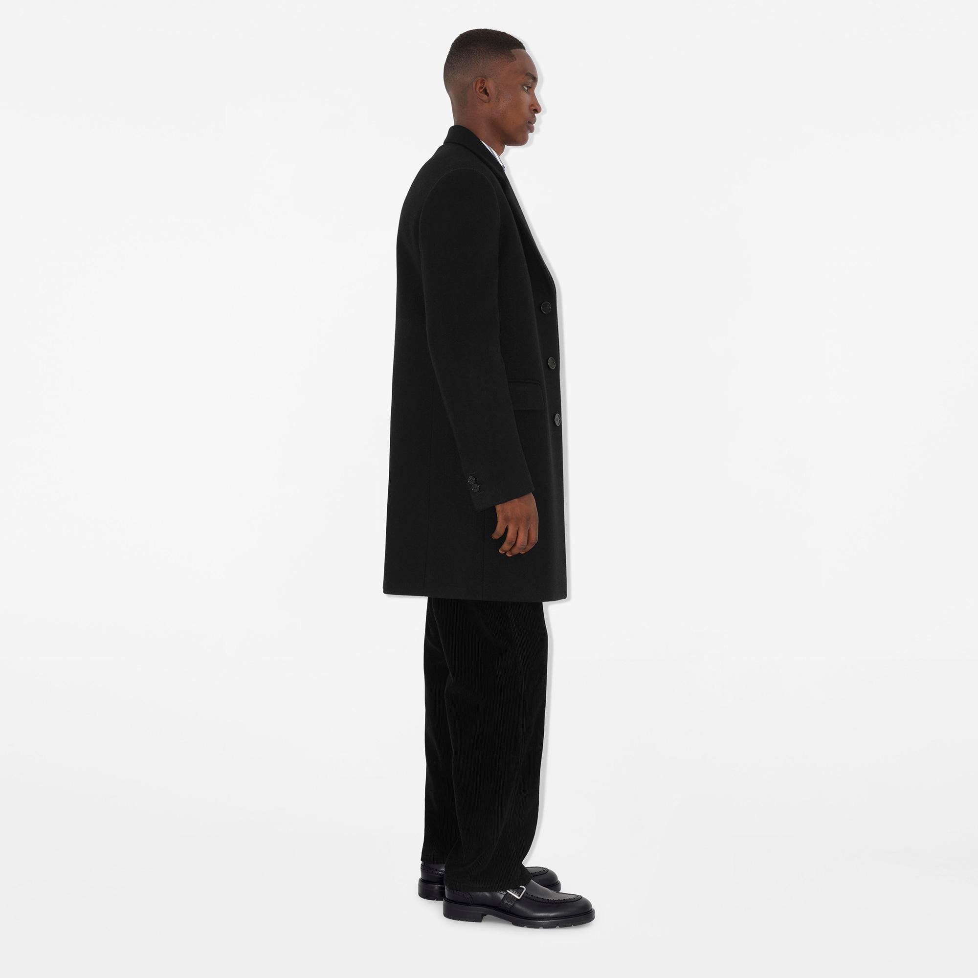 Burberry Wool Tailored Erkek Siyah Palto