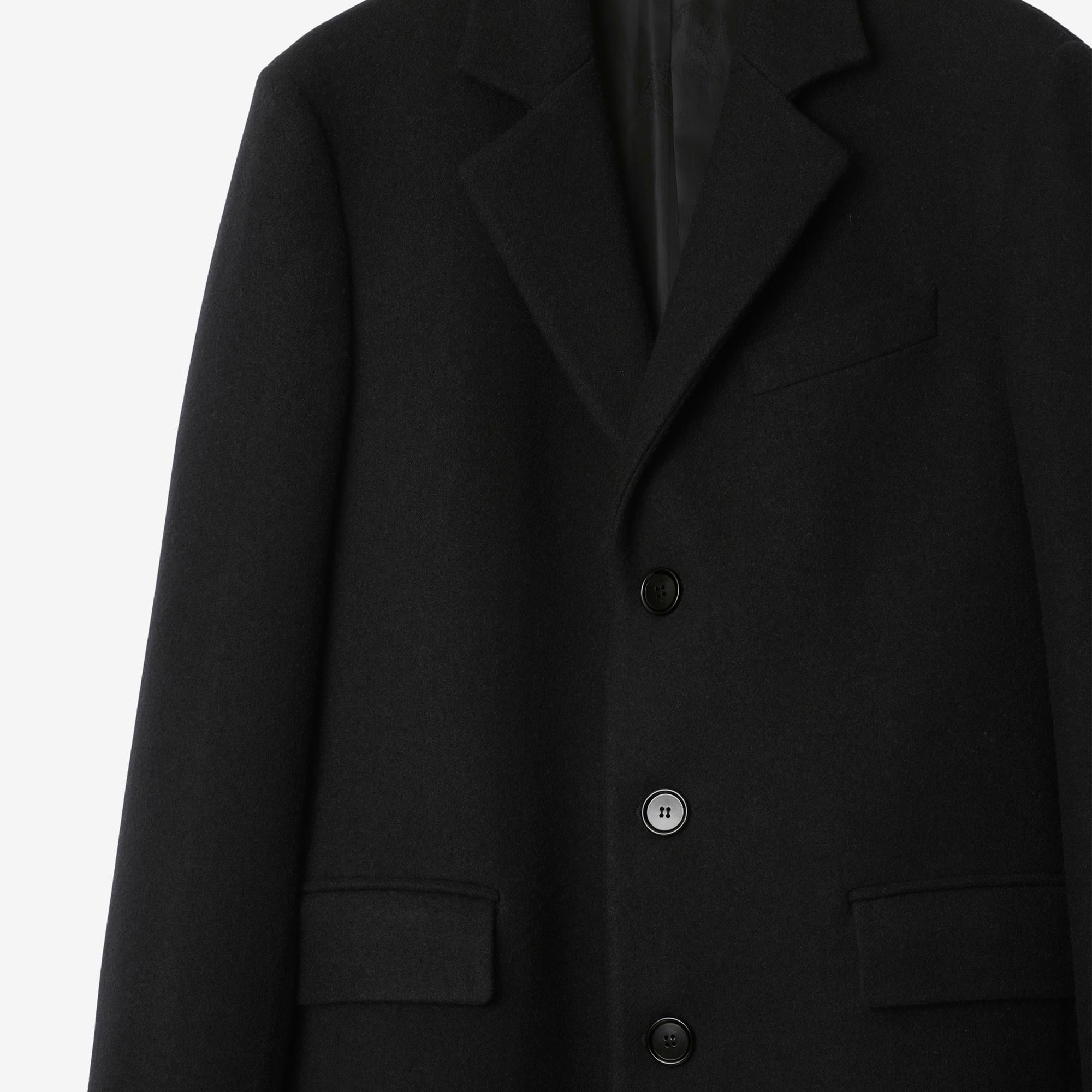 Burberry Wool Tailored Erkek Siyah Palto