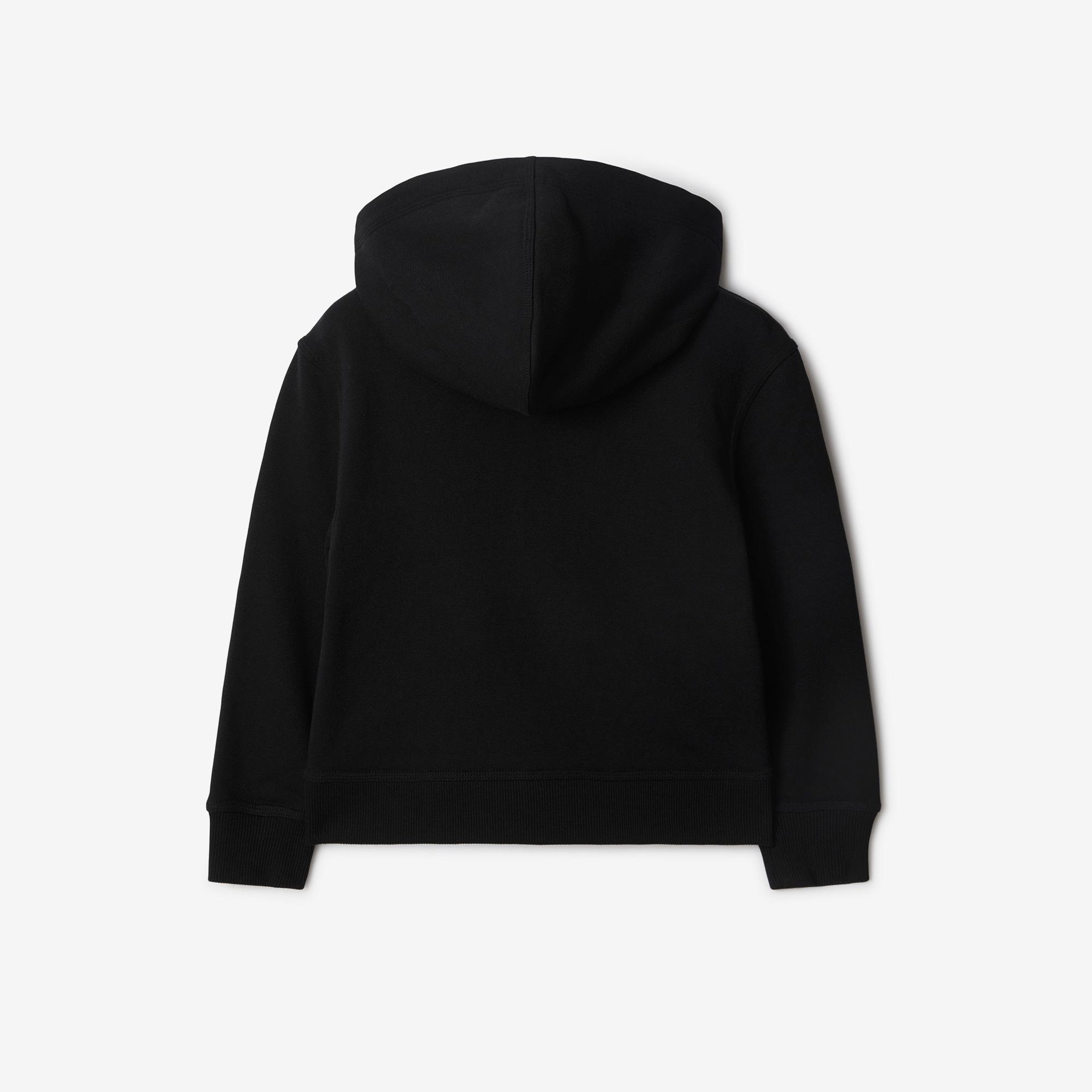 Burberry Clyde Label Cotton Zip Çocuk Siyah Hoodie