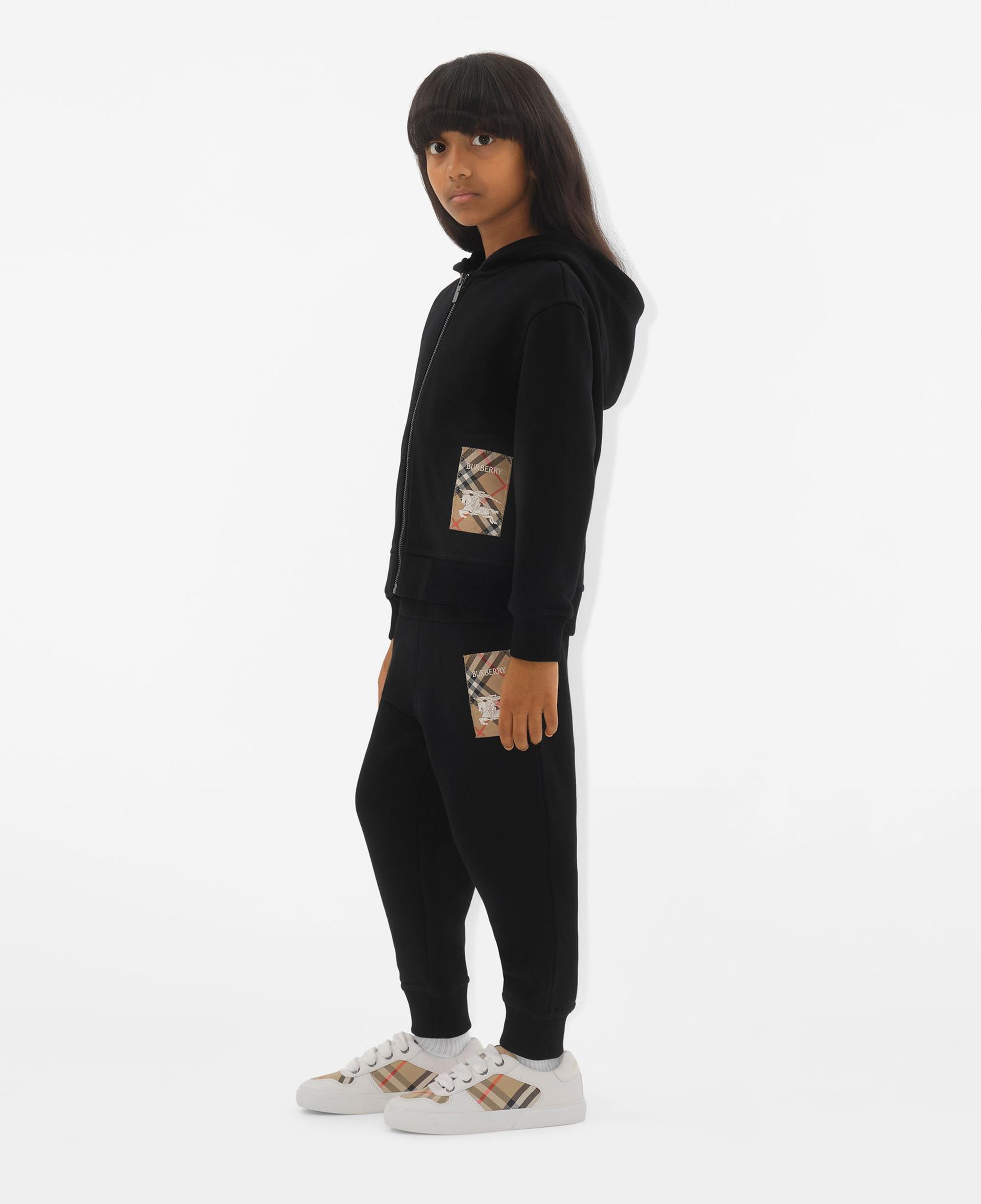 Burberry Clyde Label Cotton Zip Çocuk Siyah Hoodie