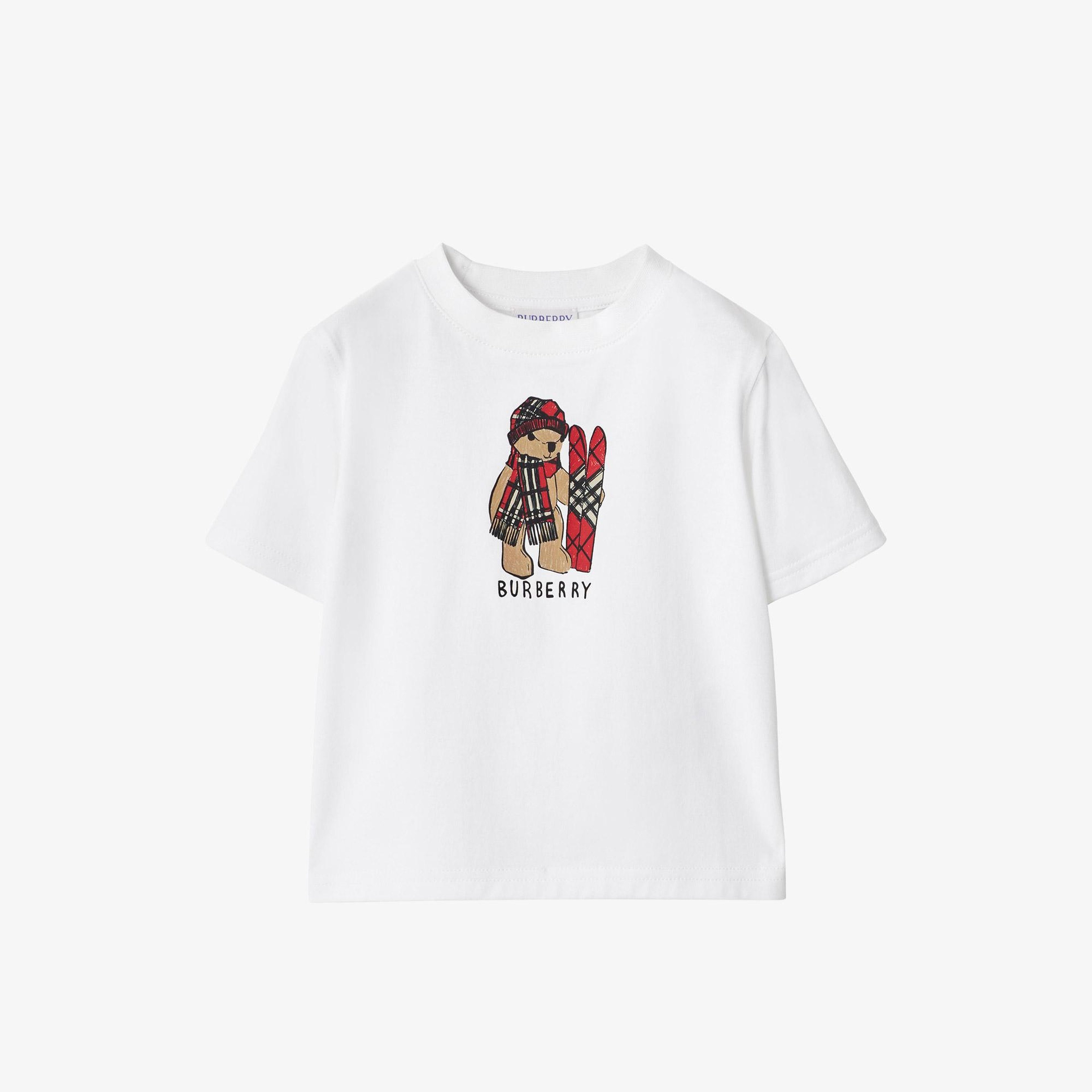 Burberry Cedar Teddy Çocuk Beyaz T-Shirt