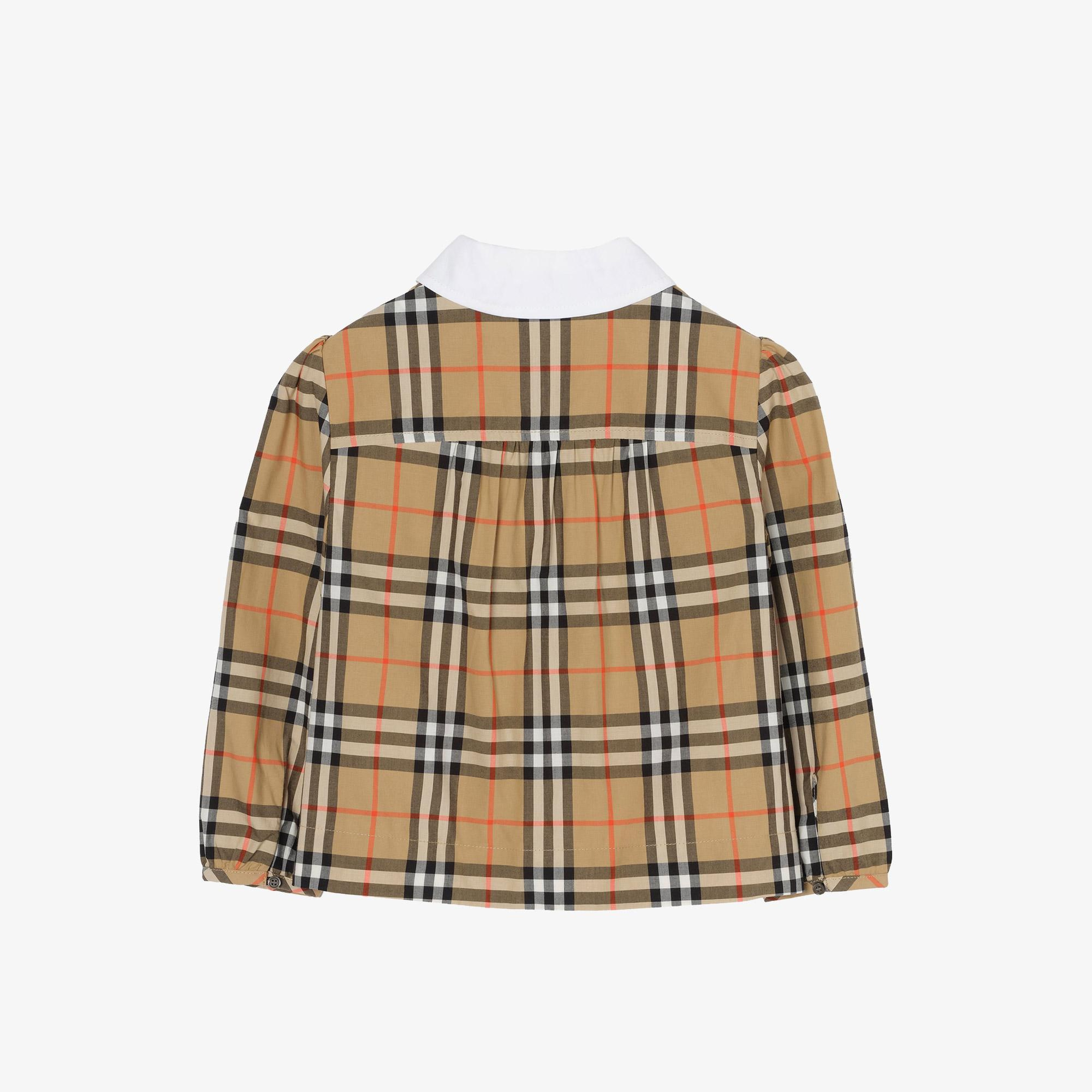 Burberry Cora Check Çocuk Bej Gömlek