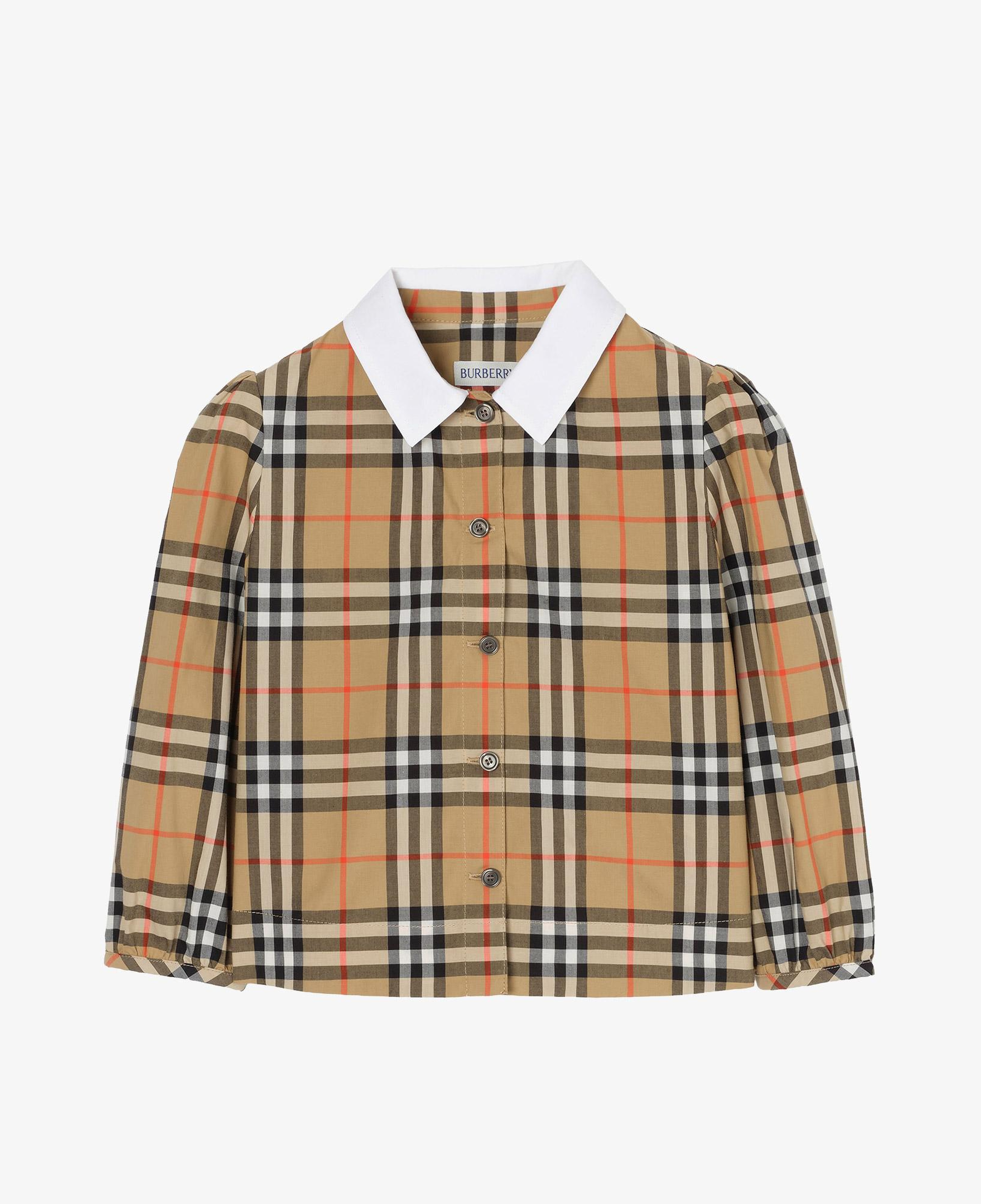 Burberry Cora Check Çocuk Bej Gömlek