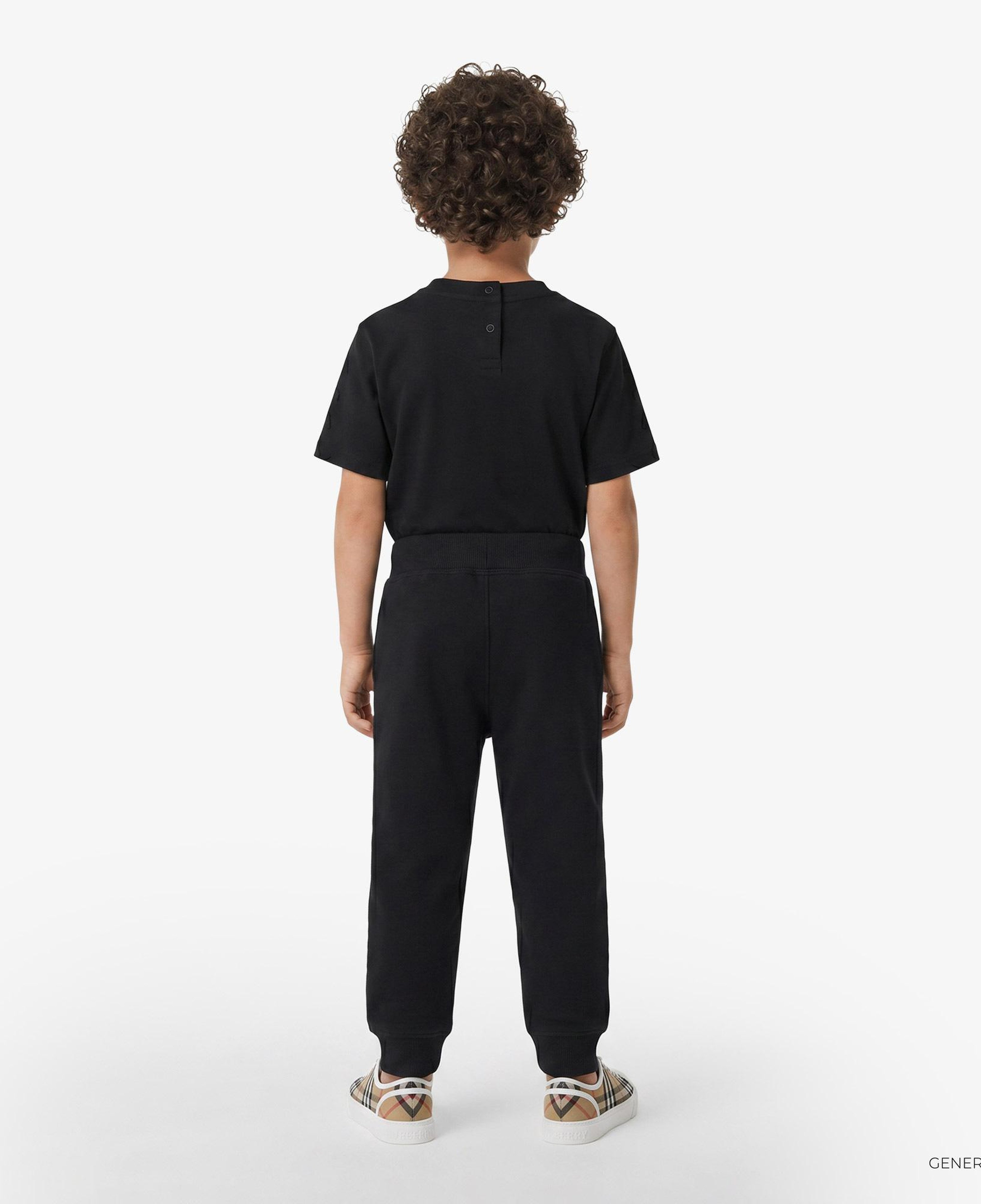 Burberry Jackson Check Trim Cotton Çocuk Siyah Eşofman Altı